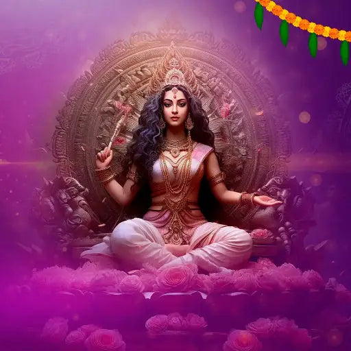 Maa Siddhidatri picture featuring vibrant colors and intricate designs celebrating the festival