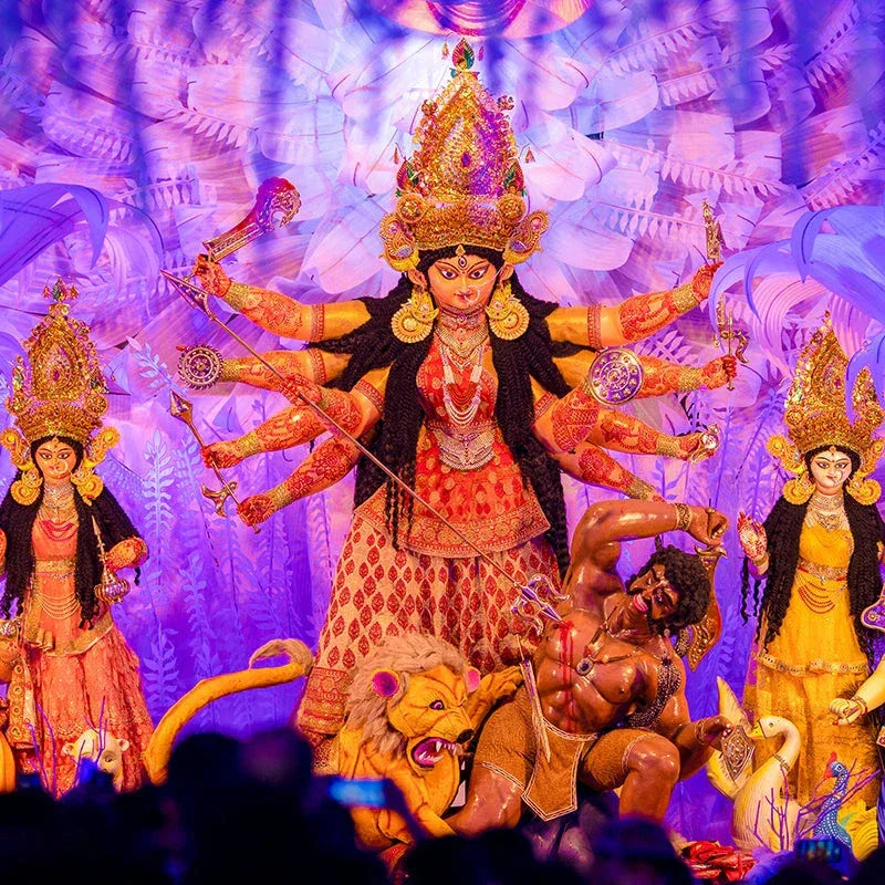 Rangoli Wandsticker „Göttin Durga“ – Moderne Kunst, Selbstklebend, 40 X 50 Cm