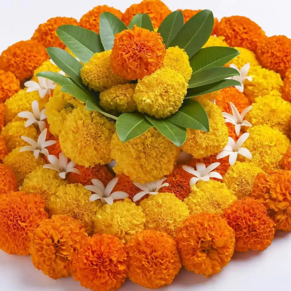 Handmade Festive Pom Pom Rangoli Set, Home popular Decor, Tea Party Decor, New Home Gift, Front Door Decoration, artificial marigold rangoli, temple