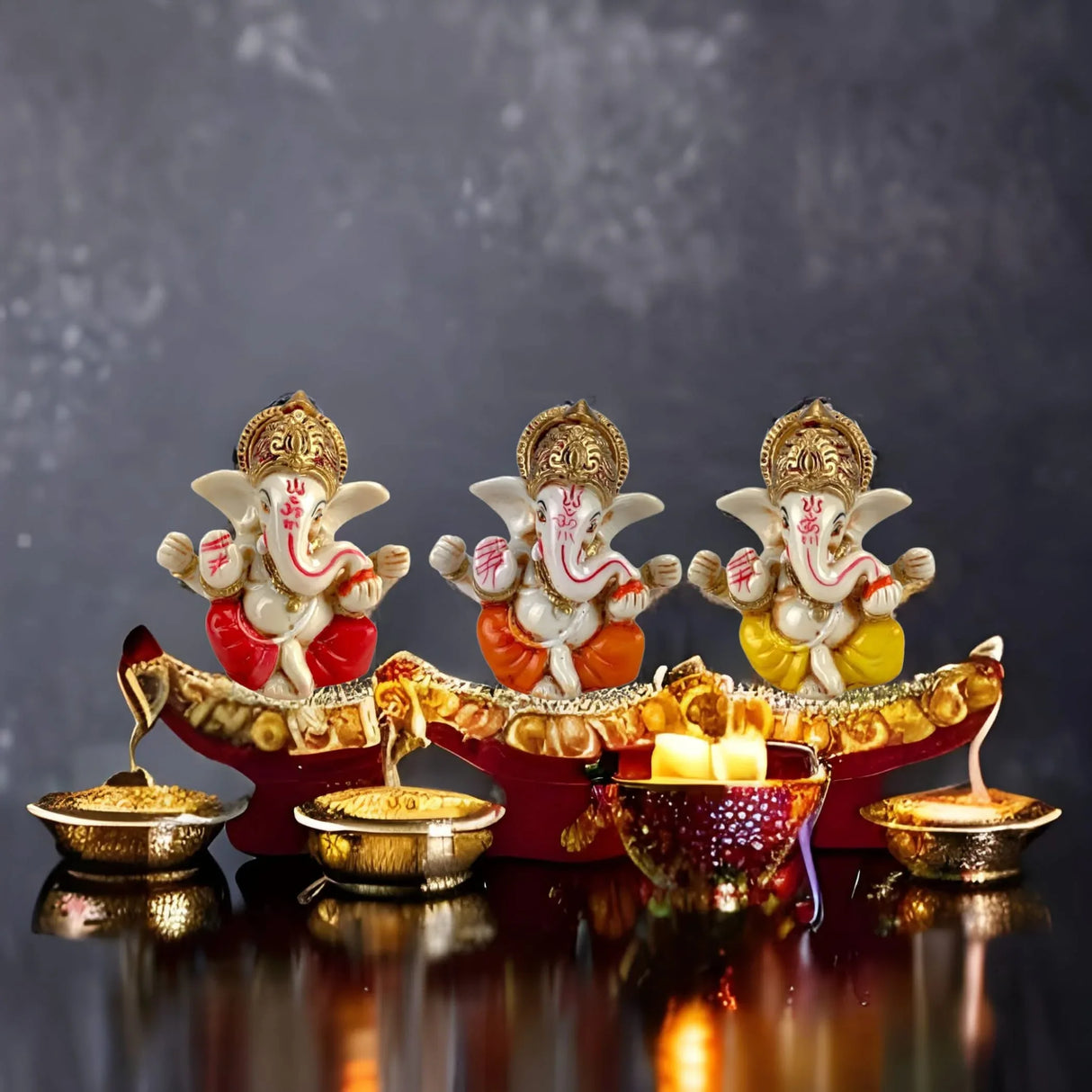 1 Ct Acrylic Car Ganesha Statue Idol Showpiece God of Luck and Success Ganpati Figurine for Home Decoration and Car Dashboard Housewarming Pooja Diwali Decoration - LoveNspire