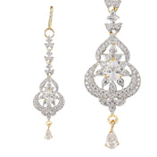 1 Ct Small American Diamond Maang Tikka, Maang Tikka, Gold Plated Maang Tika, Pakistani Jewelry, Jhoomer, Matha Patti, Indian Forehead Jewelry - LoveNspire