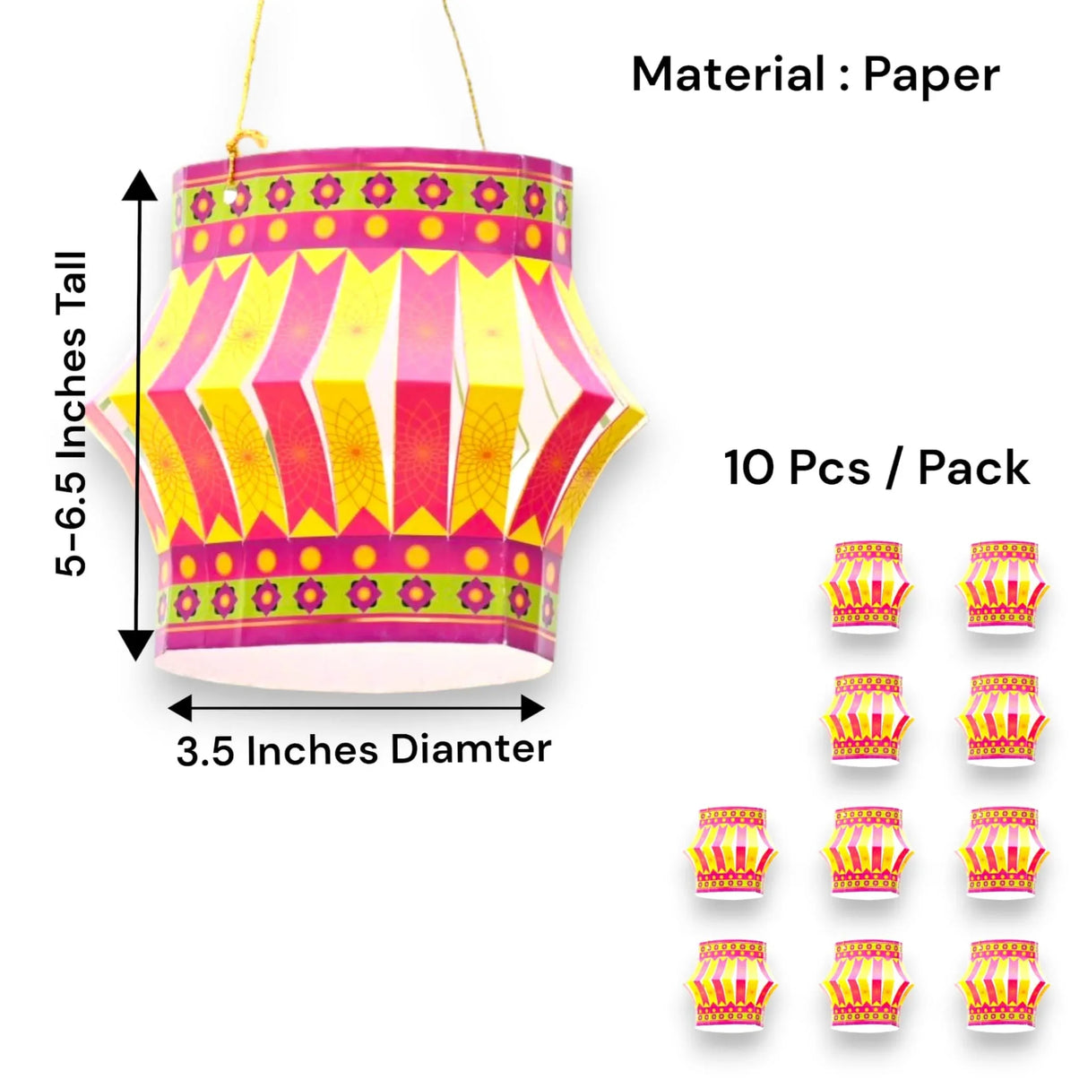 10 Ct Diy Diwali Lantern Kit Paper, Diwali Decoration, Diwali Gift, Diwali Kids, Diwali Lantern Craft, Diy Paper Lantern, Lantern Kit, - LoveNspire