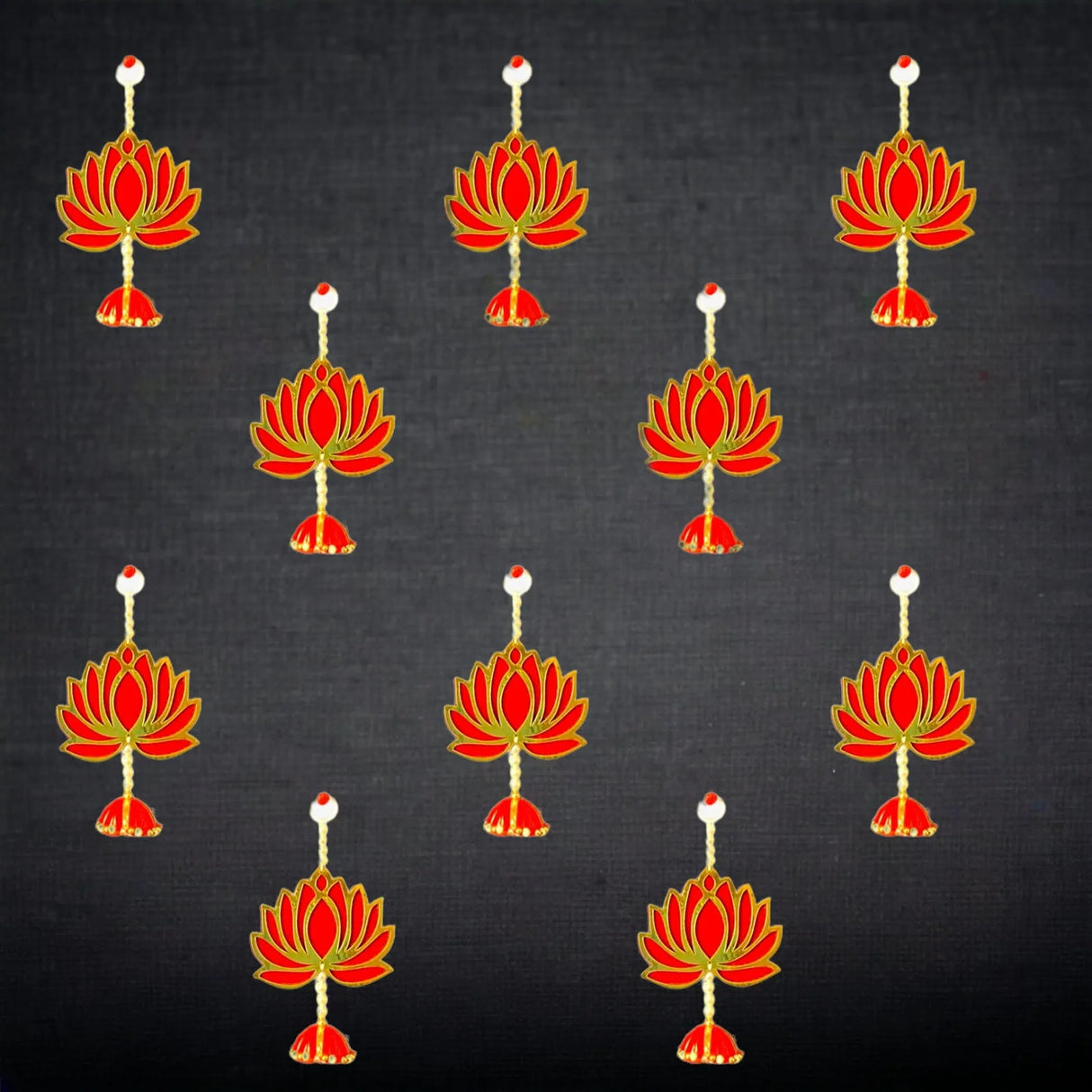 10 Ct. Lotus Hangings for Home Decor, Lotus Backdrop Hanging, Lotus Cutout, Pooja Decor, Diwali Decoration, Wedding, Diwali Decor, Wall Decor, - LoveNspire