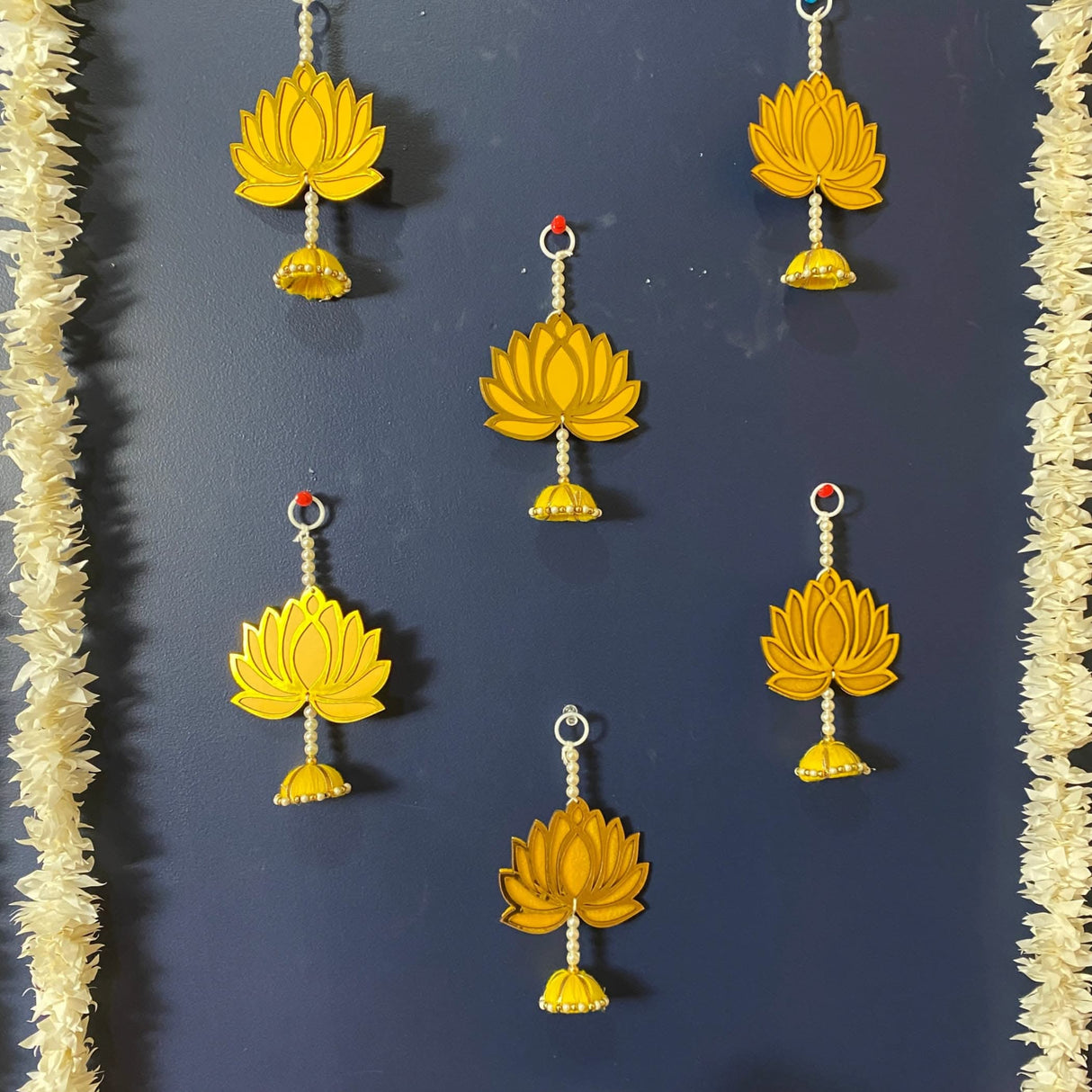 10 Ct. Lotus Hangings for Home Decor, Lotus Backdrop Hanging, Lotus Cutout, Pooja Decor, Diwali Decoration, Wedding, Diwali Decor, Wall Decor, - LoveNspire
