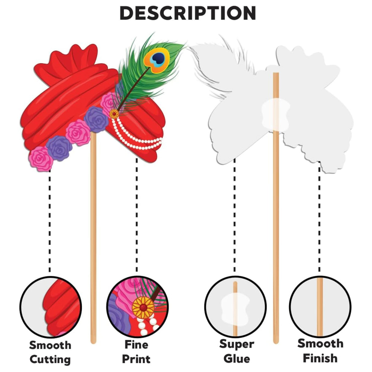 10 Pcs Janmashtami Photo Booth Props for Photoshoot Krishna Janmashtami Photobooth Decorations Hindu Festival Party Favors Decoration Kit for Home Indoor Outdoor Decor - LoveNspire