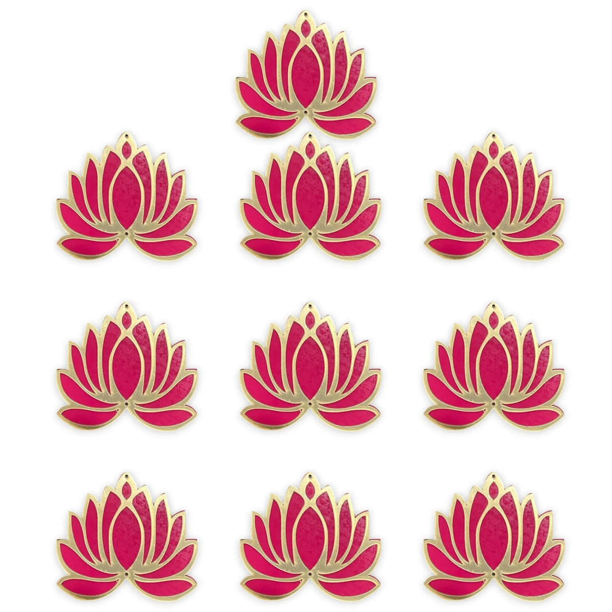 10 Pcs Lotus Flower Cutout DIY Rangoli Decoration for Diwali Pooja Festival Wedding Decor Reusable Lotus Rangoli Floor Decoration for Home Temple - Party Celebratio - LoveNspire