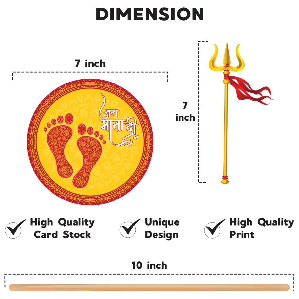 10 Pcs Navratri Photo Booth Props Kit Jai Mata Di Decoration Item Navaratri Hindu Festival Celebration Party Favors Decorations Kit for Photoshoot Home Indoor Outdoor Decor - LoveNspire