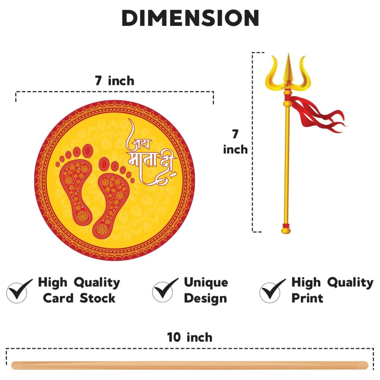 10 Pcs Navratri Photo Booth Props Kit Jai Mata Di Decoration Item Navaratri Hindu Festival Celebration Party Favors Decorations Kit for Photoshoot Home Indoor Outdoor Decor - LoveNspire