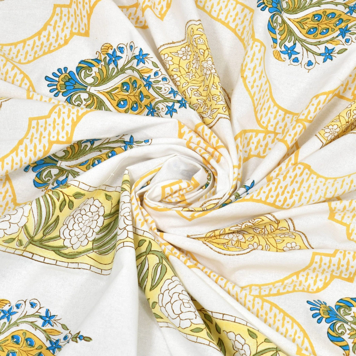 Premium 150 Thread Count 3pcs Indian Cotton Fitted Sheet Set – Ethnic Design, Soft & Breathable Bedding for King & Queen! Perfect for Home Décor & Comfort! - LoveNspire