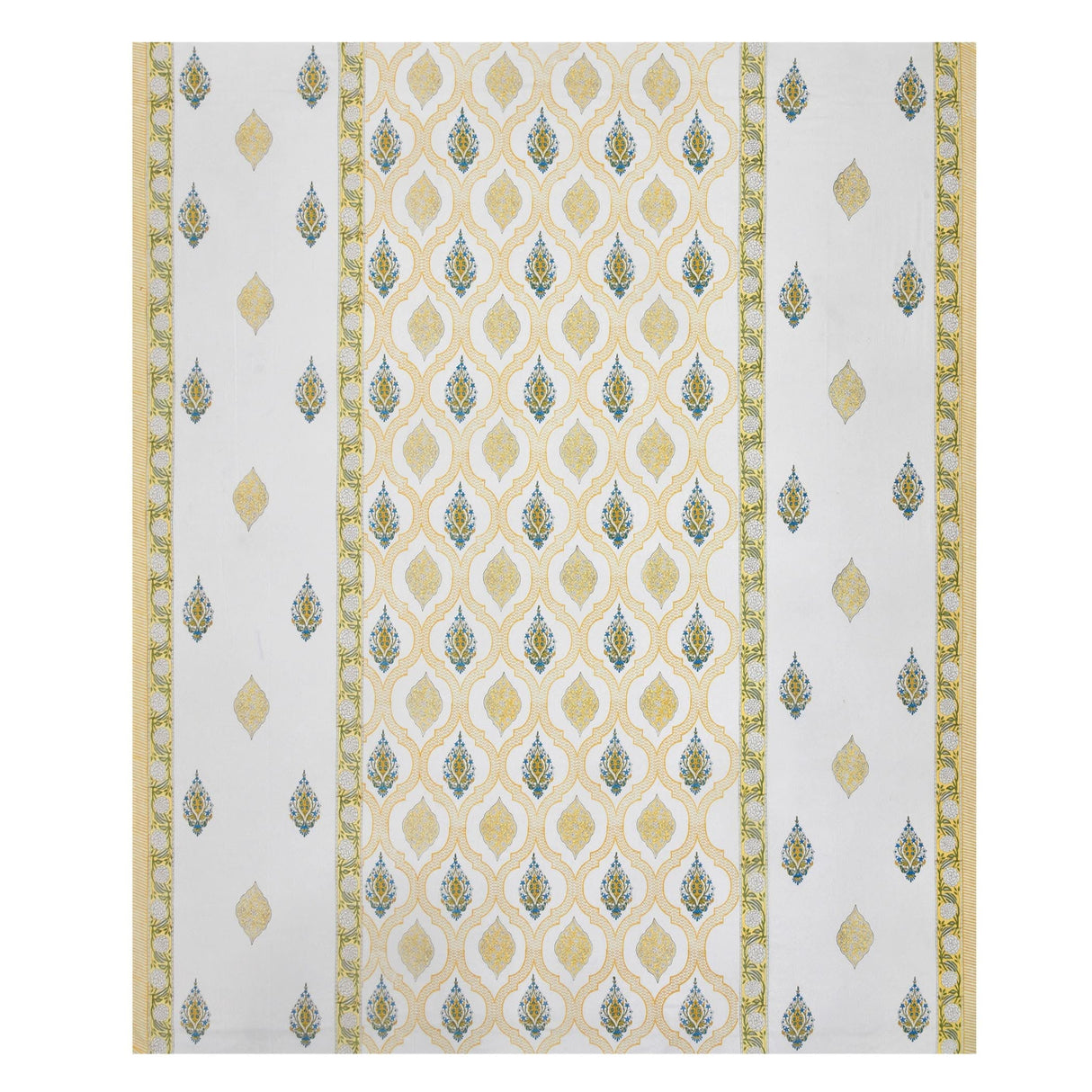 Premium 150 Thread Count 3pcs Indian Cotton Fitted Sheet Set – Ethnic Design, Soft & Breathable Bedding for King & Queen! Perfect for Home Décor & Comfort! - LoveNspire