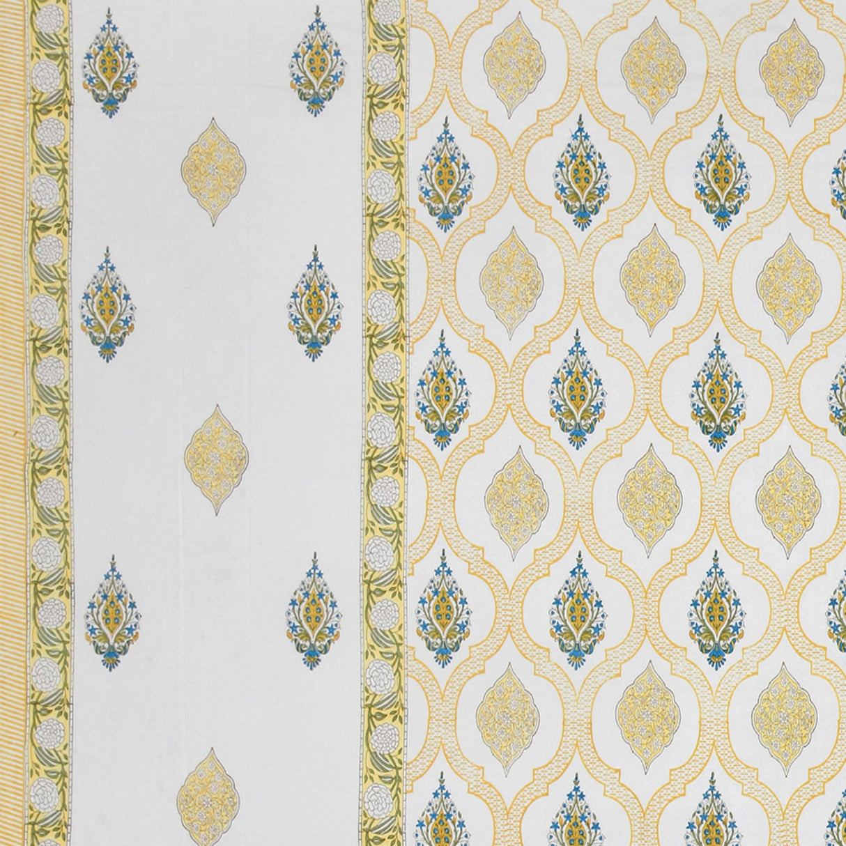 Premium 150 Thread Count 3pcs Indian Cotton Fitted Sheet Set – Ethnic Design, Soft & Breathable Bedding for King & Queen! Perfect for Home Décor & Comfort! - LoveNspire