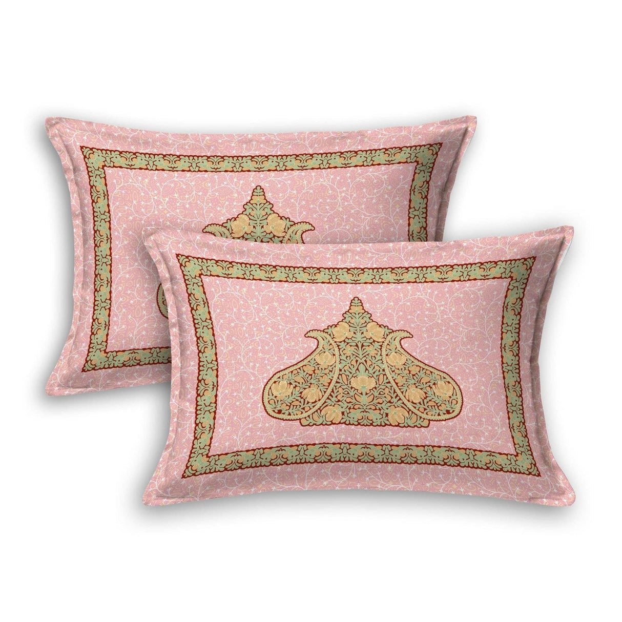 100% Cotton Indian Ethnic 3-piece Fitted Sheet 150 Thread Count Bedsheet with Breathable Pillowcases Deep Pocket Fitted Sheet Premium Soft Bedsheet (king Queen Twin) - LoveNspire