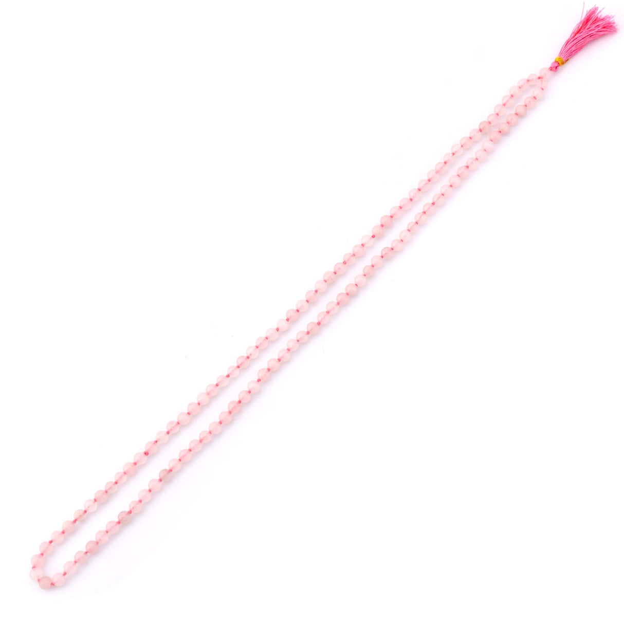 Pink beaded rosary with tassel from LOVENSPIRE 108 Mala Beads Natural Healing Crystal Gemstones Yoga Meditation Necklace