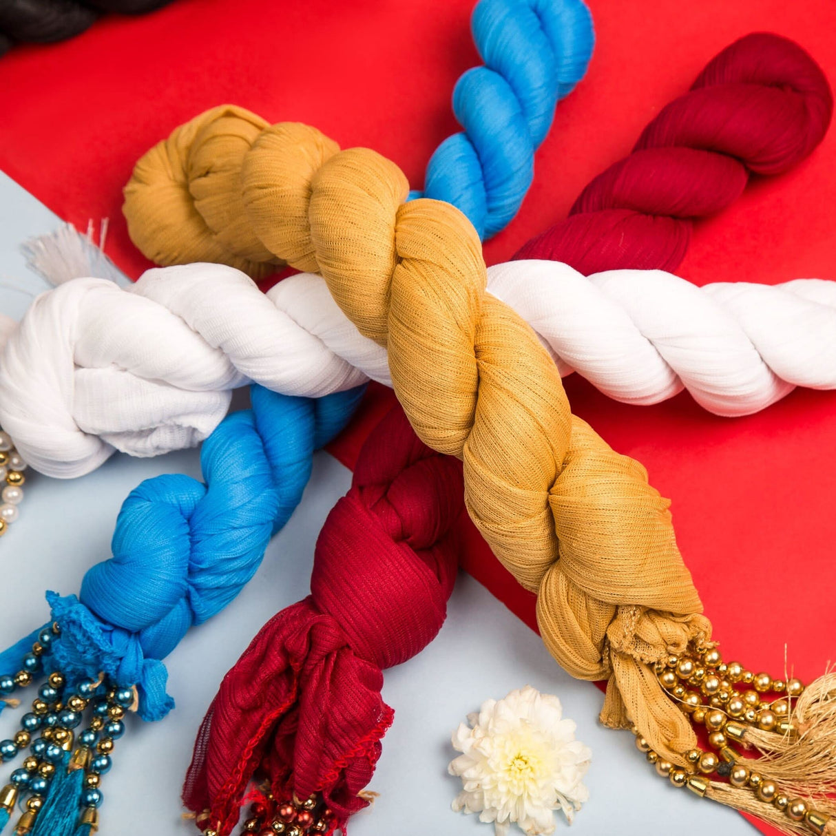 Lycra Dupatta for Women Plain Scarf Shawl Wrap Soft Indian Wedding Lightweight Dupatta with Tassels Lace - LoveNspire