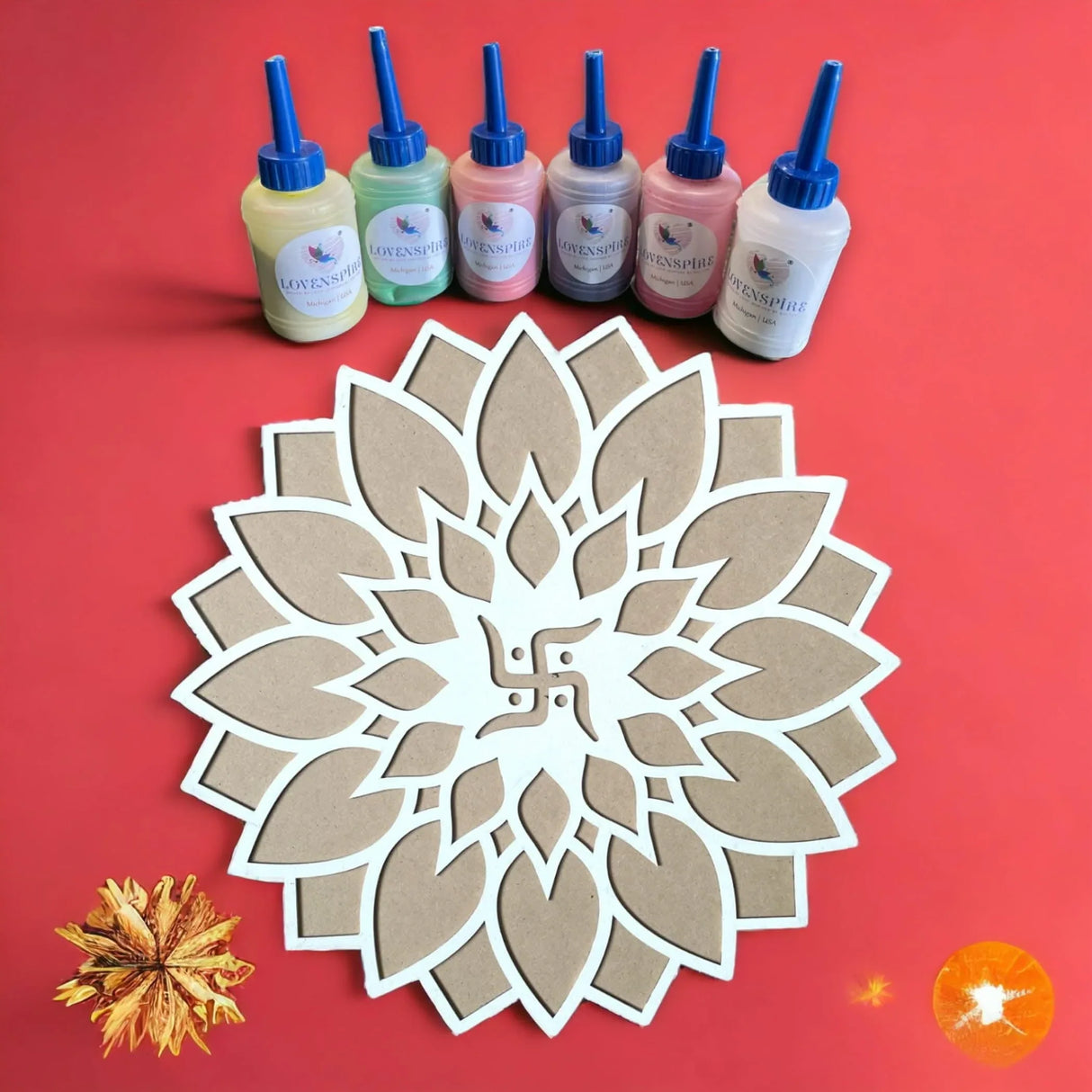 12 Inch Diy Mdf Reusable Rangoli Mat, Rangoli Kit, Rangoli Decorations, Rangoli Stencil, Diwali Rangoli, Rangoli Template, Rangoli Boards - LoveNspire