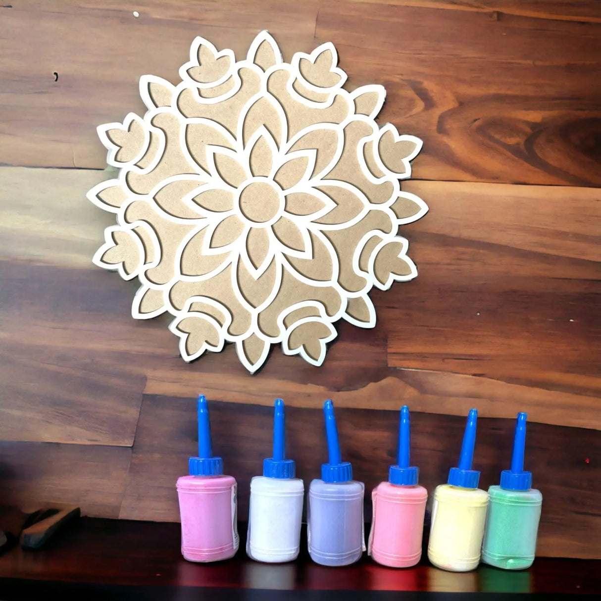 12 Inch Diy Mdf Reusable Rangoli Mat, Rangoli Kit, Rangoli Decorations, Rangoli Stencil, Diwali Rangoli, Rangoli Template, Rangoli Boards - LoveNspire