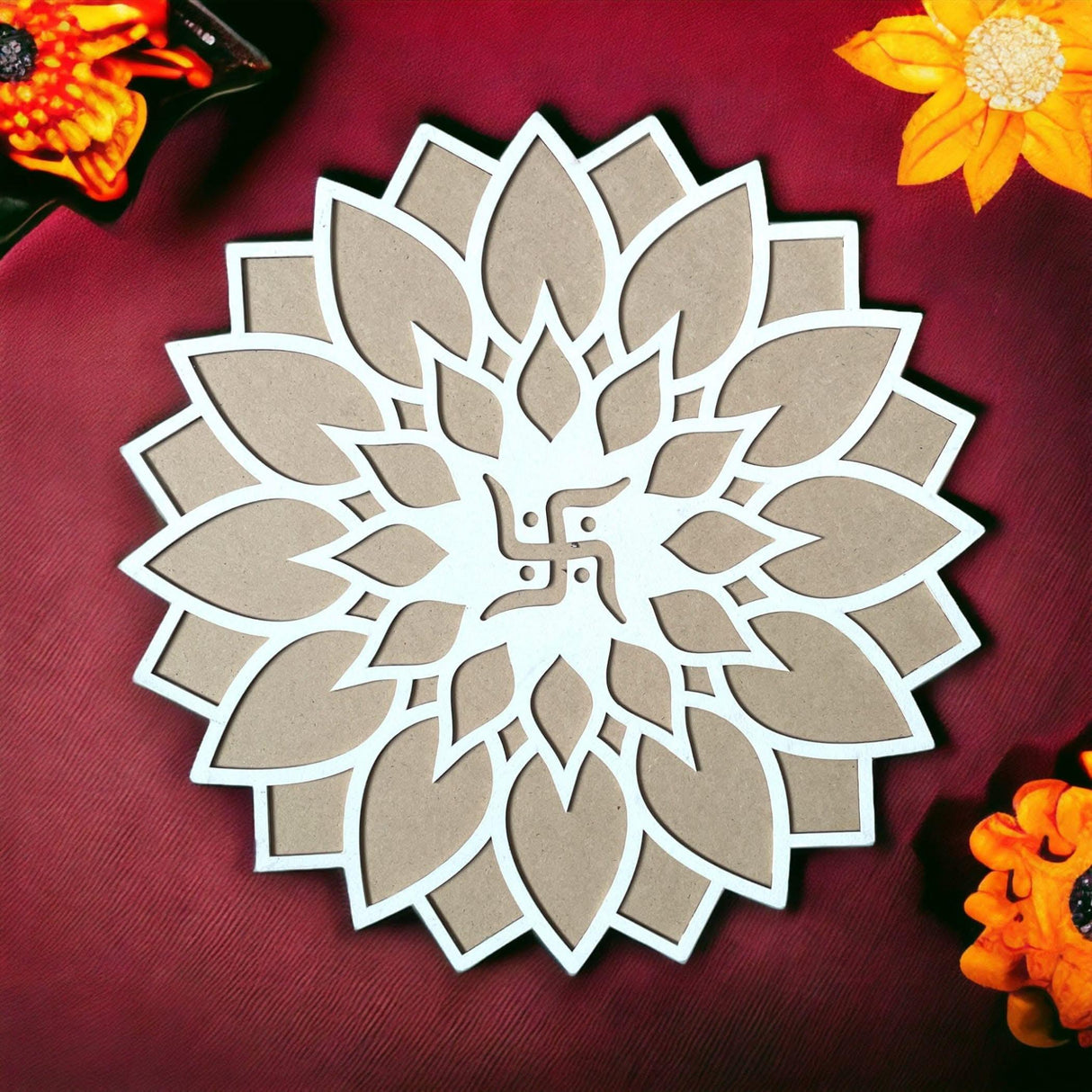 Rangoli Mat Reusable Portable Mdf Rangoli Template 12 Inch Rangoli Boards for Indian Traditional Diwali Navratri Pongal Puja Decoration Diy Stencil for Floor Table Decor - Easy to Fill - LoveNspire