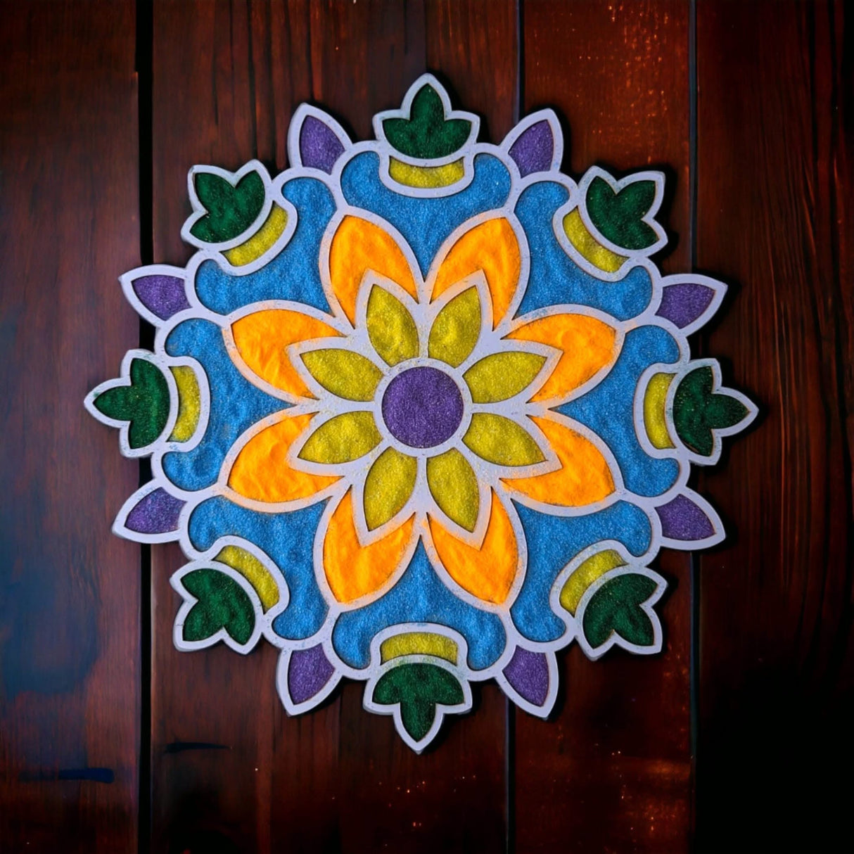 12 Inch Diy Mdf Reusable Rangoli Mat, Rangoli Kit, Rangoli Decorations, Rangoli Stencil, Diwali Rangoli, Rangoli Template, Rangoli Boards - LoveNspire