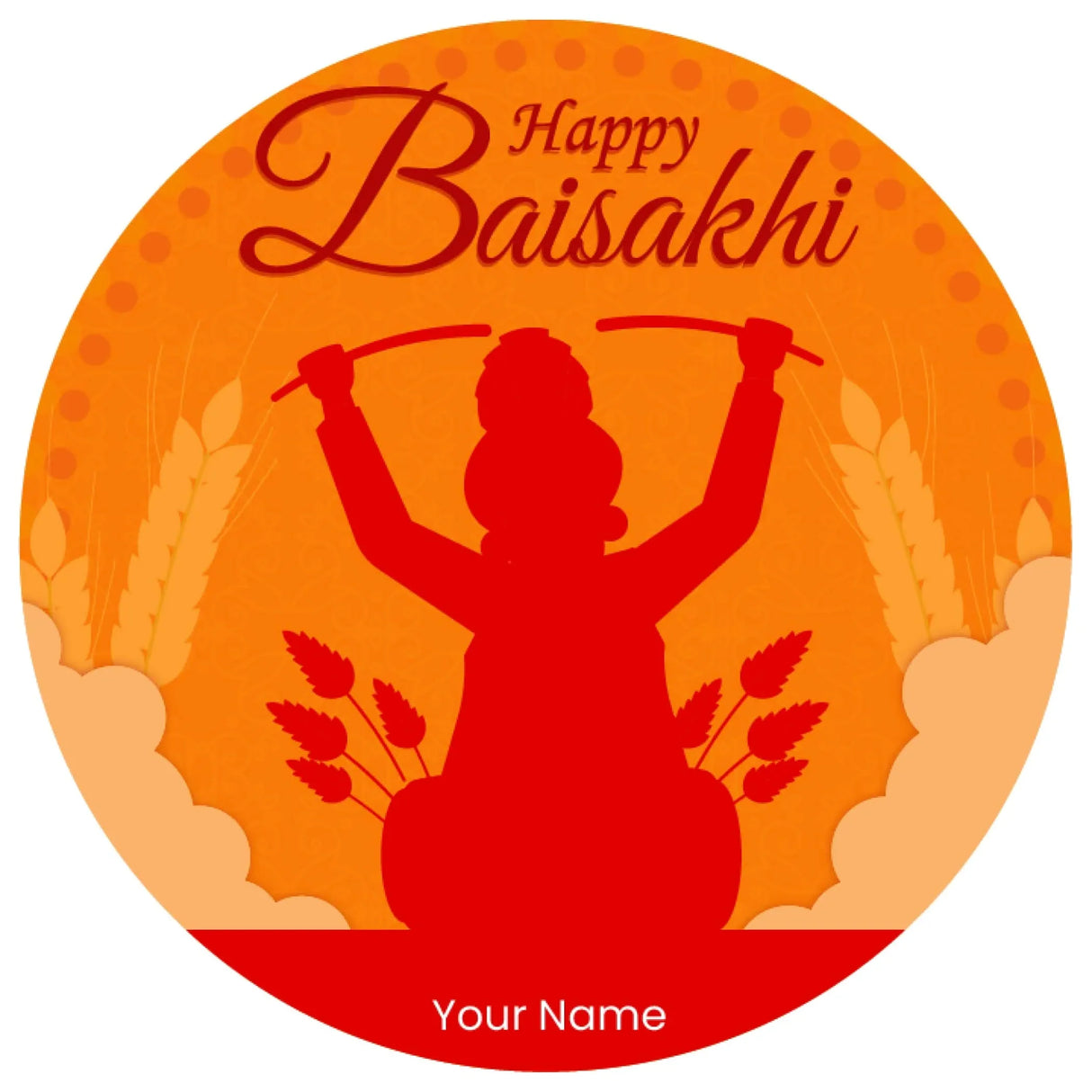 12 Pcs Happy Baisakhi Custom Name Stickers Labels Customized Sticker for Baisakhi Hindu Religious Lohri Celebration Festival of Punjab Gift Boxes Label (2.5 Inches Round) - LoveNspire