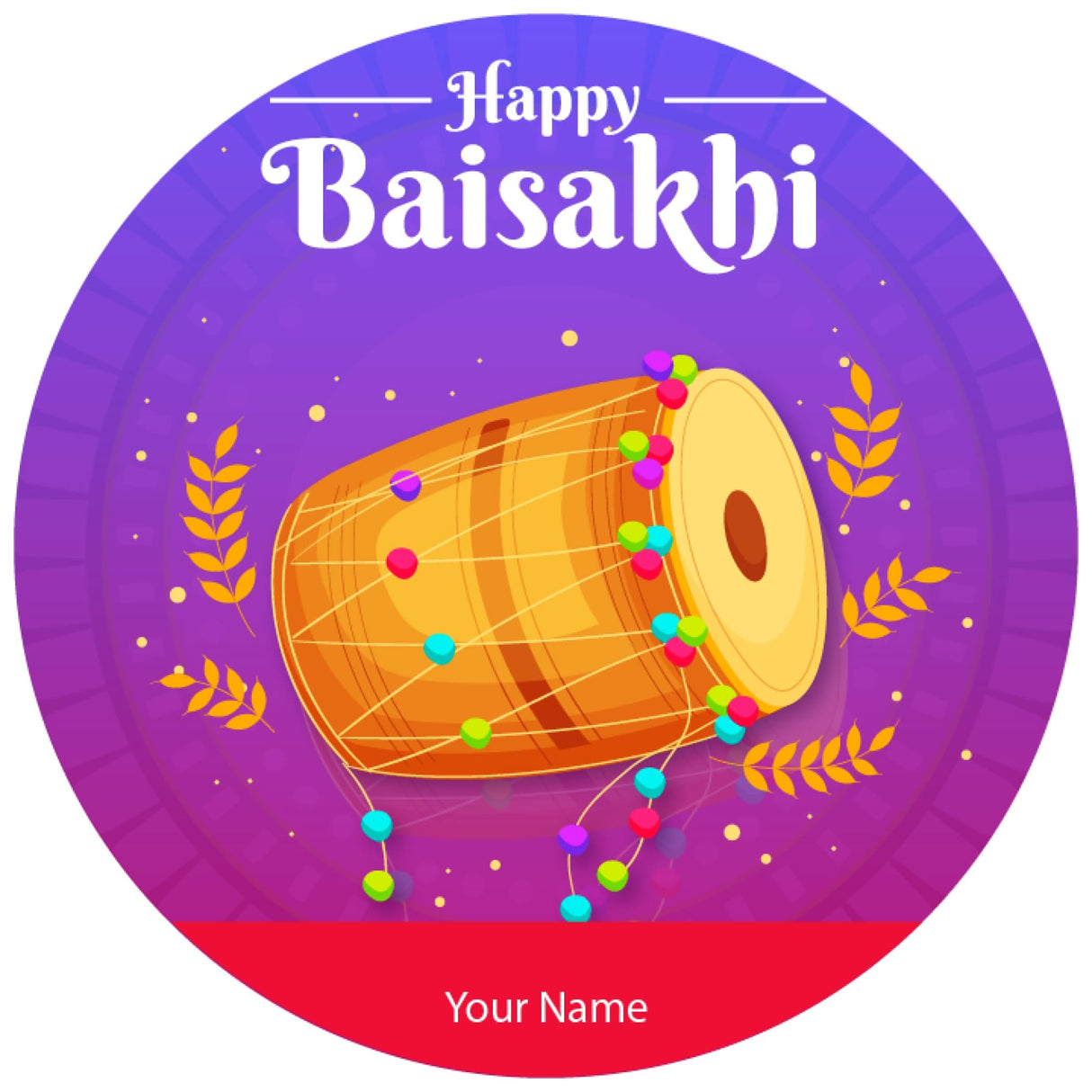 Festive Baisakhi drum for Hindu religious Lohri celebration and Punjab festival gifting