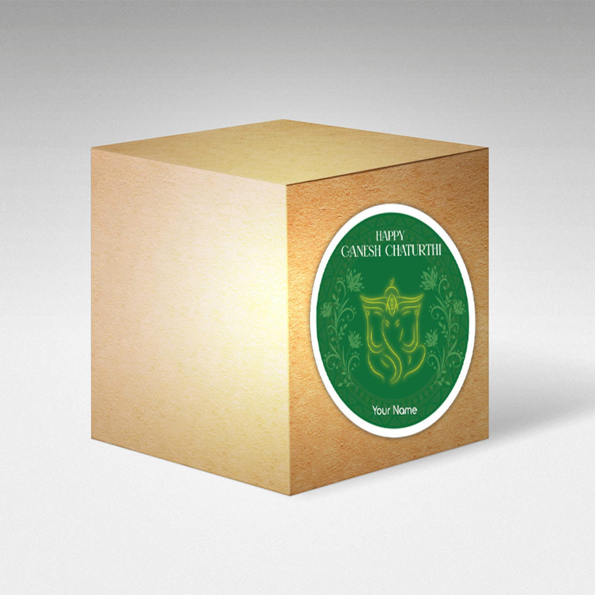 12 Pcs Happy Ganesh Chaturthi Personalized Custom Name Stickers Labels Customized Sticker for Ganesh Chaturthi Gift Boxes Envelopes Hindu God Lord Ganesha Celebration (2.5 Inches Round) - LoveNspire