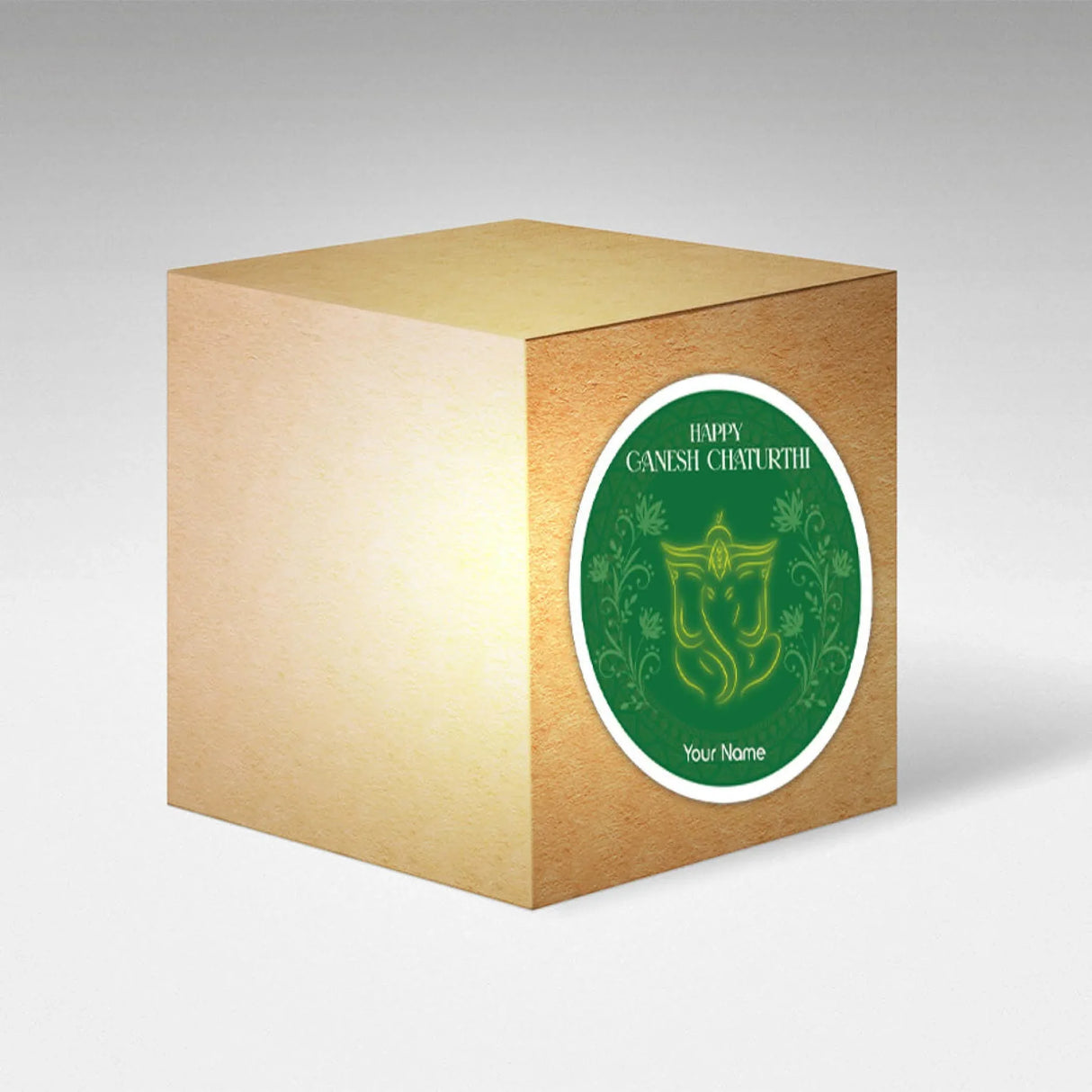 12 Pcs Happy Ganesh Chaturthi Personalized Custom Name Stickers Labels Customized Sticker for Ganesh Chaturthi Gift Boxes Envelopes Hindu God Lord Ganesha Celebration (2.5 Inches Round) - LoveNspire