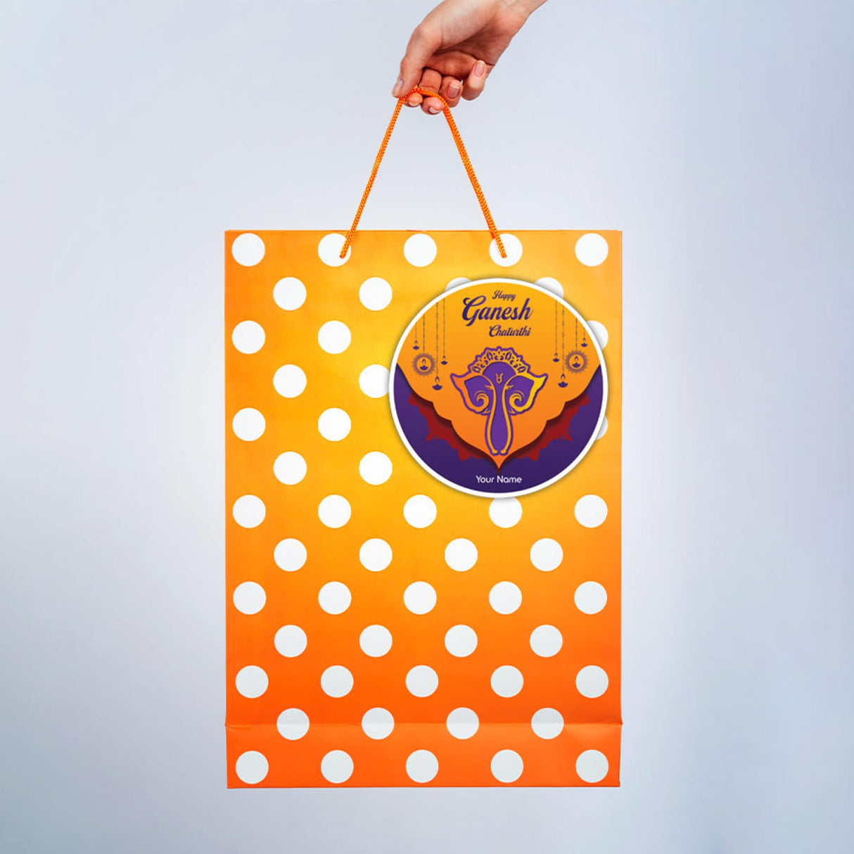 12 Pcs Happy Ganesh Chaturthi Personalized Custom Name Stickers Labels Customized Sticker for Ganesh Chaturthi Gift Boxes Envelopes Hindu God Lord Ganesha Celebration (2.5 Inches Round) - LoveNspire