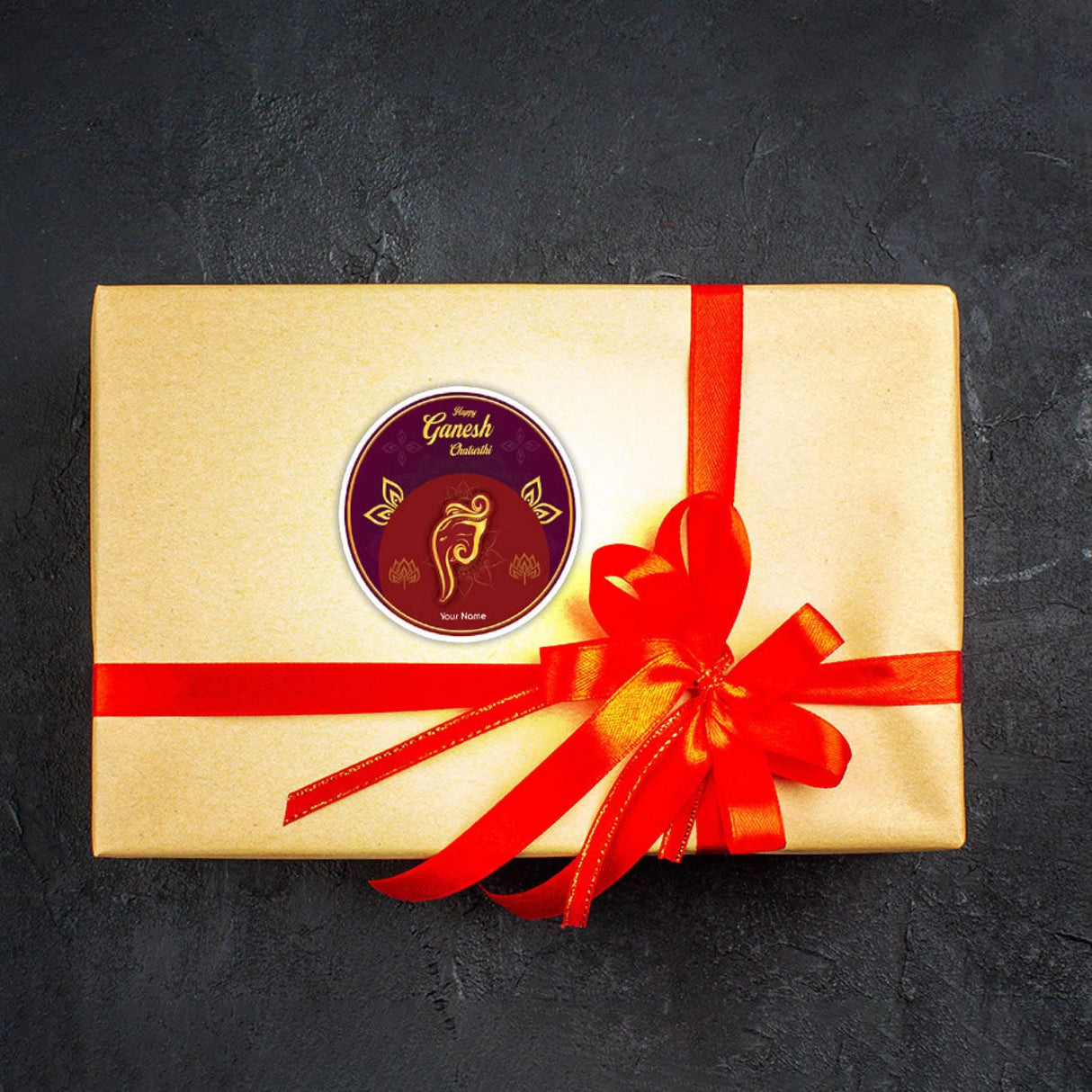 12 Pcs Happy Ganesh Chaturthi Personalized Custom Name Stickers Labels Customized Sticker for Ganesh Chaturthi Gift Boxes Envelopes Hindu God Lord Ganesha Celebration (2.5 Inches Round) - LoveNspire