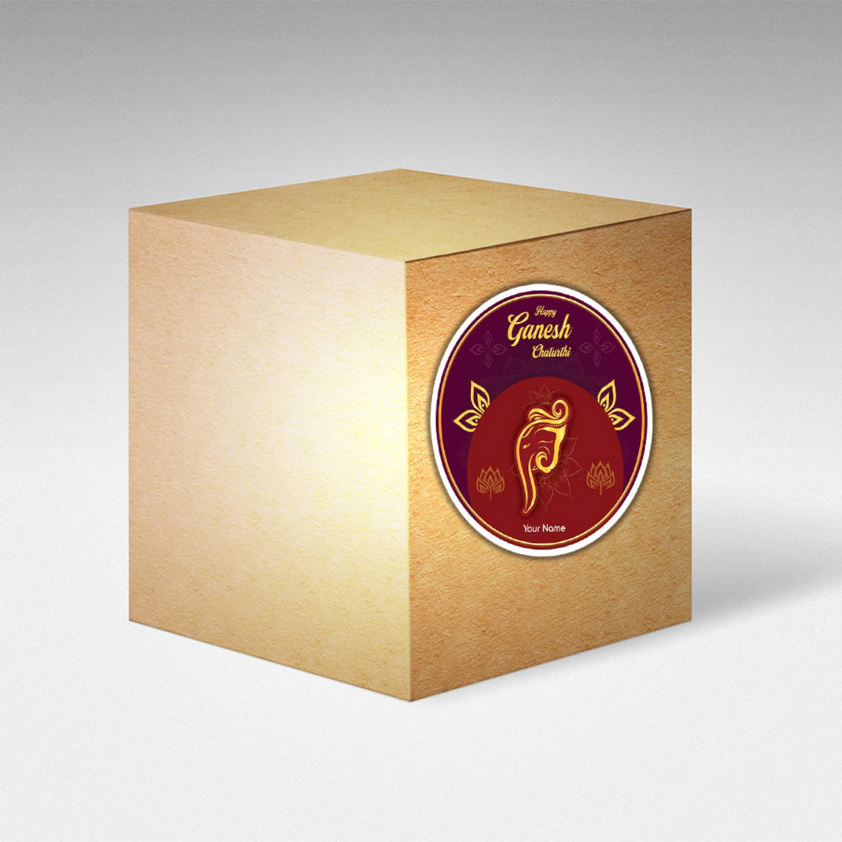 12 Pcs Happy Ganesh Chaturthi Personalized Custom Name Stickers Labels Customized Sticker for Ganesh Chaturthi Gift Boxes Envelopes Hindu God Lord Ganesha Celebration (2.5 Inches Round) - LoveNspire