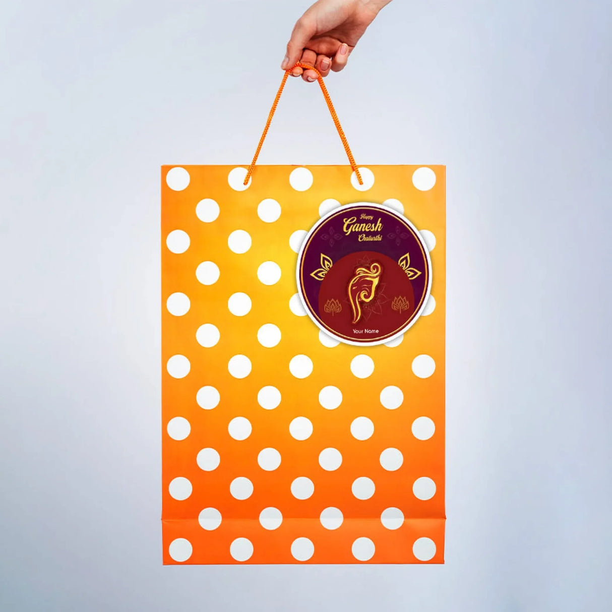 12 Pcs Happy Ganesh Chaturthi Personalized Custom Name Stickers Labels Customized Sticker for Ganesh Chaturthi Gift Boxes Envelopes Hindu God Lord Ganesha Celebration (2.5 Inches Round) - LoveNspire