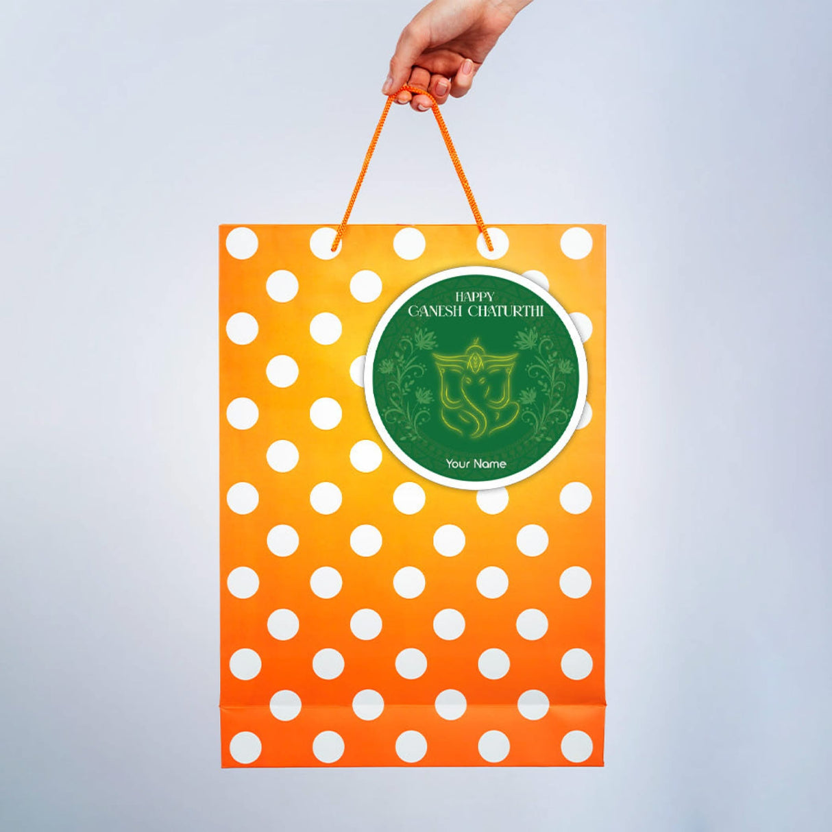 12 Pcs Happy Ganesh Chaturthi Personalized Custom Name Stickers Labels Customized Sticker for Ganesh Chaturthi Gift Boxes Envelopes Hindu God Lord Ganesha Celebration (2.5 Inches Round) - LoveNspire