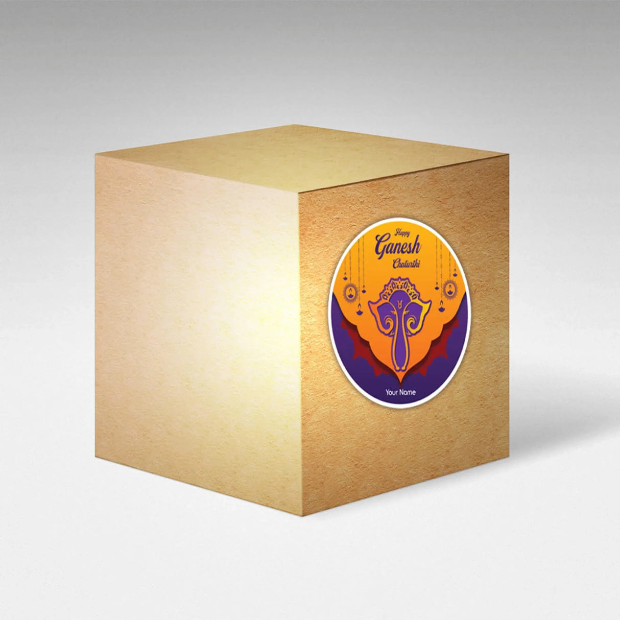 12 Pcs Happy Ganesh Chaturthi Personalized Custom Name Stickers Labels Customized Sticker for Ganesh Chaturthi Gift Boxes Envelopes Hindu God Lord Ganesha Celebration (2.5 Inches Round) - LoveNspire