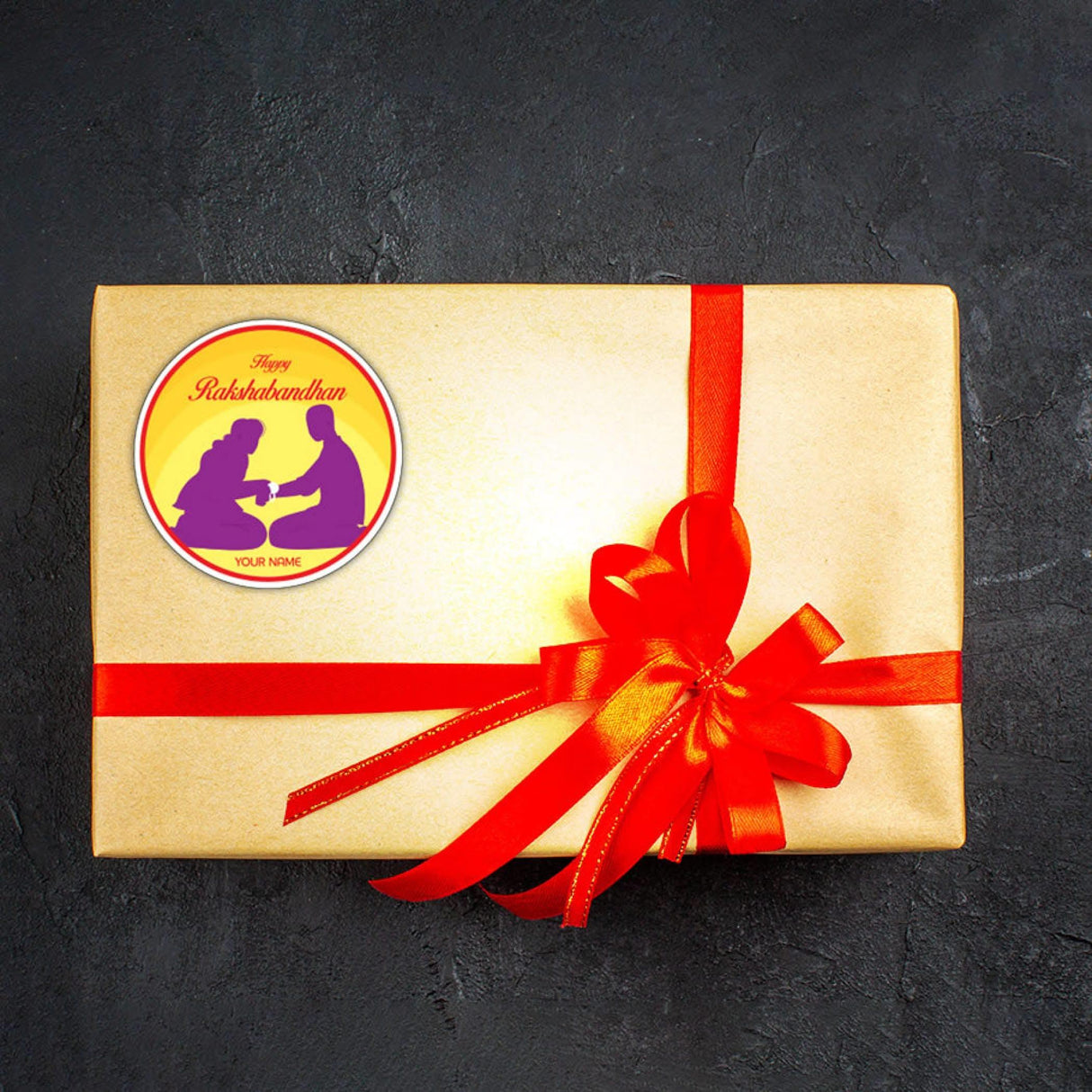 12 Pcs Happy Raksha Bandhan Personalized Custom Name Stickers Labels Customized Stickers for Bhai Dooj Rakhi Gift Boxes Hindu Festival Siblings Day (2.5 x 2.5 Inches Round) - LoveNspire