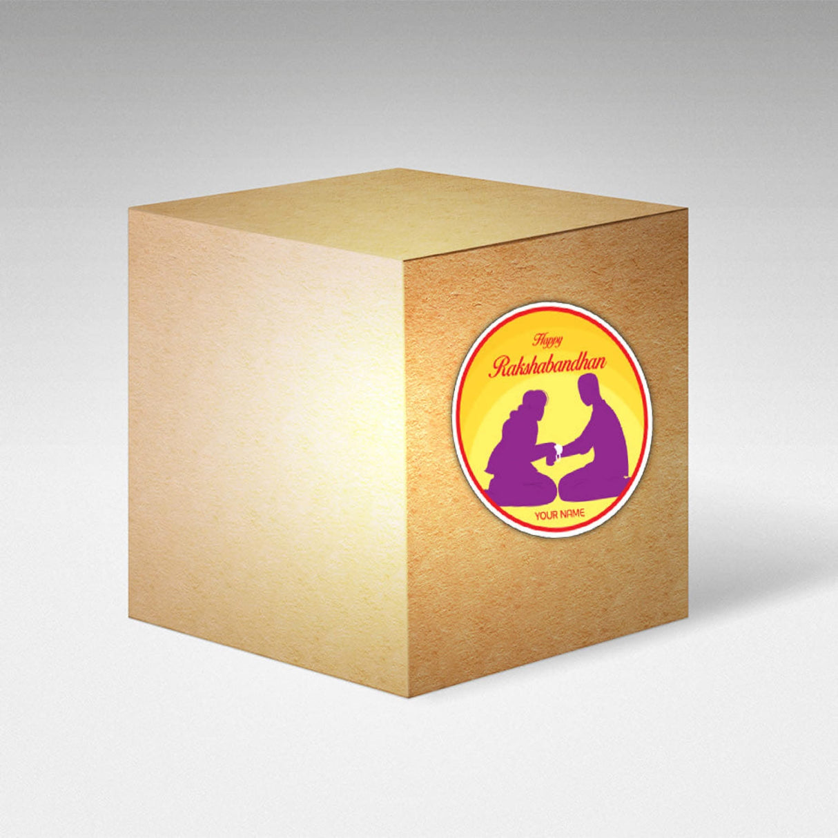 12 Pcs Happy Raksha Bandhan Personalized Custom Name Stickers Labels Customized Stickers for Bhai Dooj Rakhi Gift Boxes Hindu Festival Siblings Day (2.5 x 2.5 Inches Round) - LoveNspire