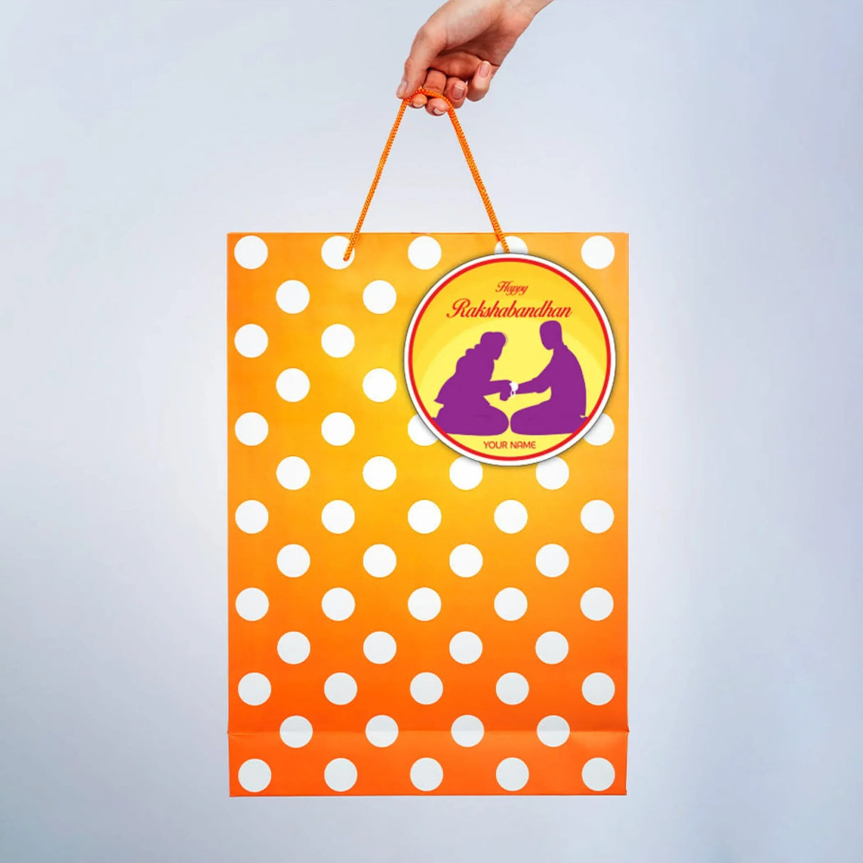 12 Pcs Happy Raksha Bandhan Personalized Custom Name Stickers Labels Customized Stickers for Bhai Dooj Rakhi Gift Boxes Hindu Festival Siblings Day (2.5 x 2.5 Inches Round) - LoveNspire