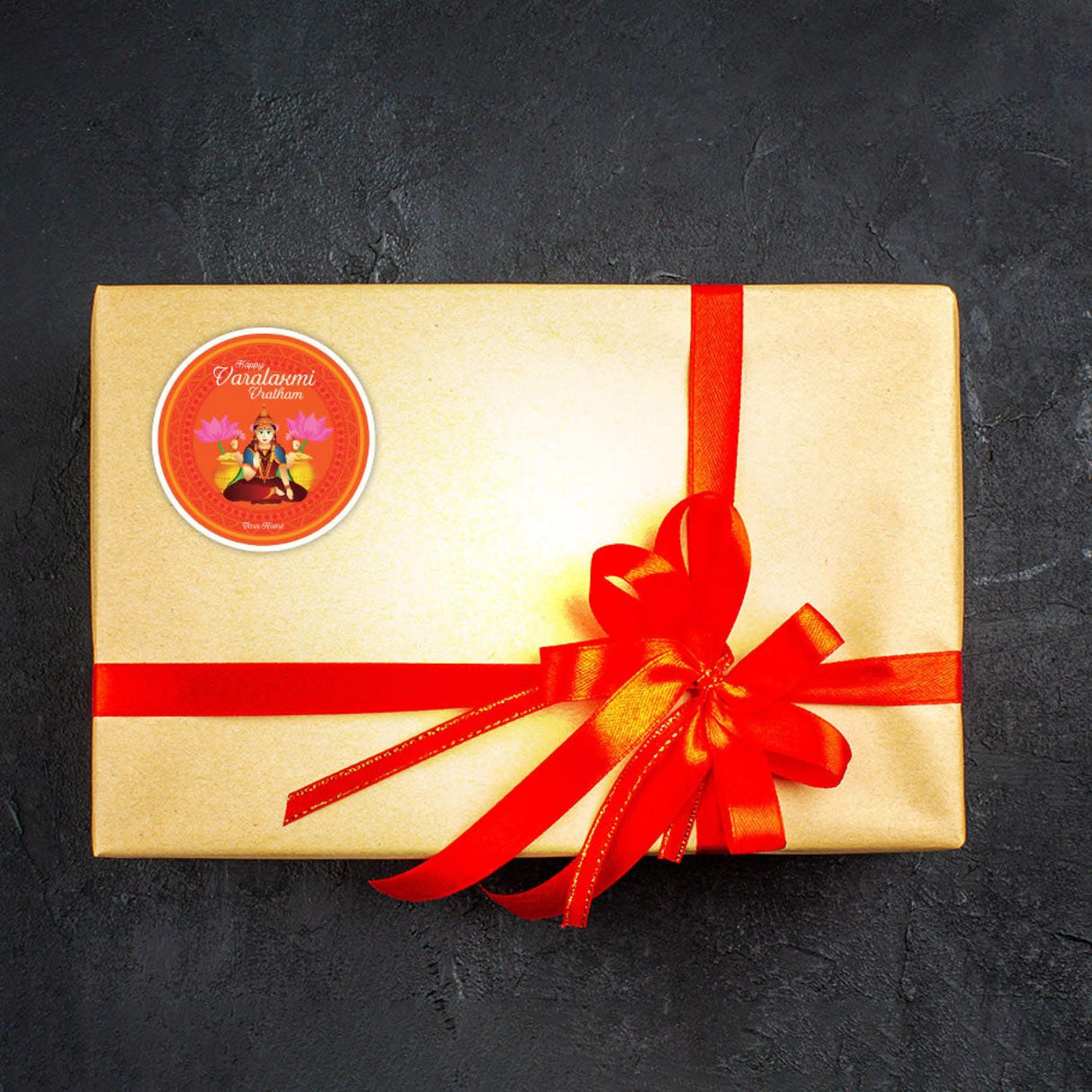 12 Pcs Personalized Stickers Labels Happy Varalakshmi Vratham Custom Name Customized Stickers for Varalaxmi Vratam Gift Boxes Hindu Religious Vratha Pooja (2.5 Inches Round) - LoveNspire