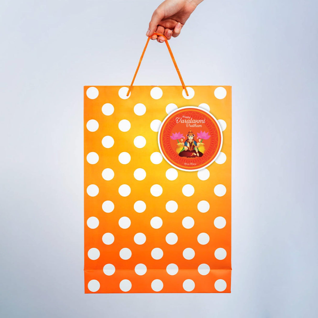 12 Pcs Personalized Stickers Labels Happy Varalakshmi Vratham Custom Name Customized Stickers for Varalaxmi Vratam Gift Boxes Hindu Religious Vratha Pooja (2.5 Inches Round) - LoveNspire