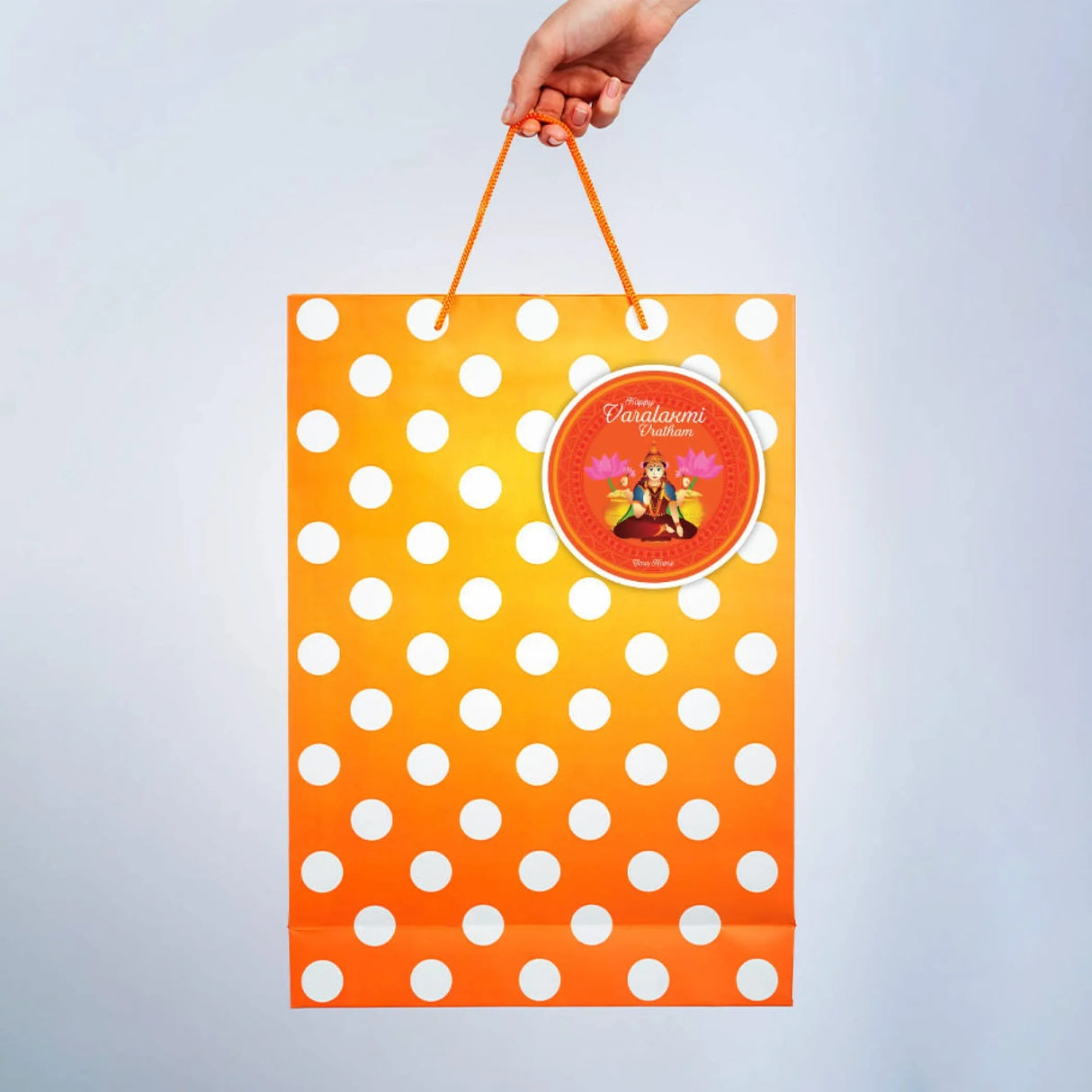 12 Pcs Personalized Stickers Labels Happy Varalakshmi Vratham Custom Name Customized Stickers for Varalaxmi Vratam Gift Boxes Hindu Religious Vratha Pooja (2.5 Inches Round) - LoveNspire