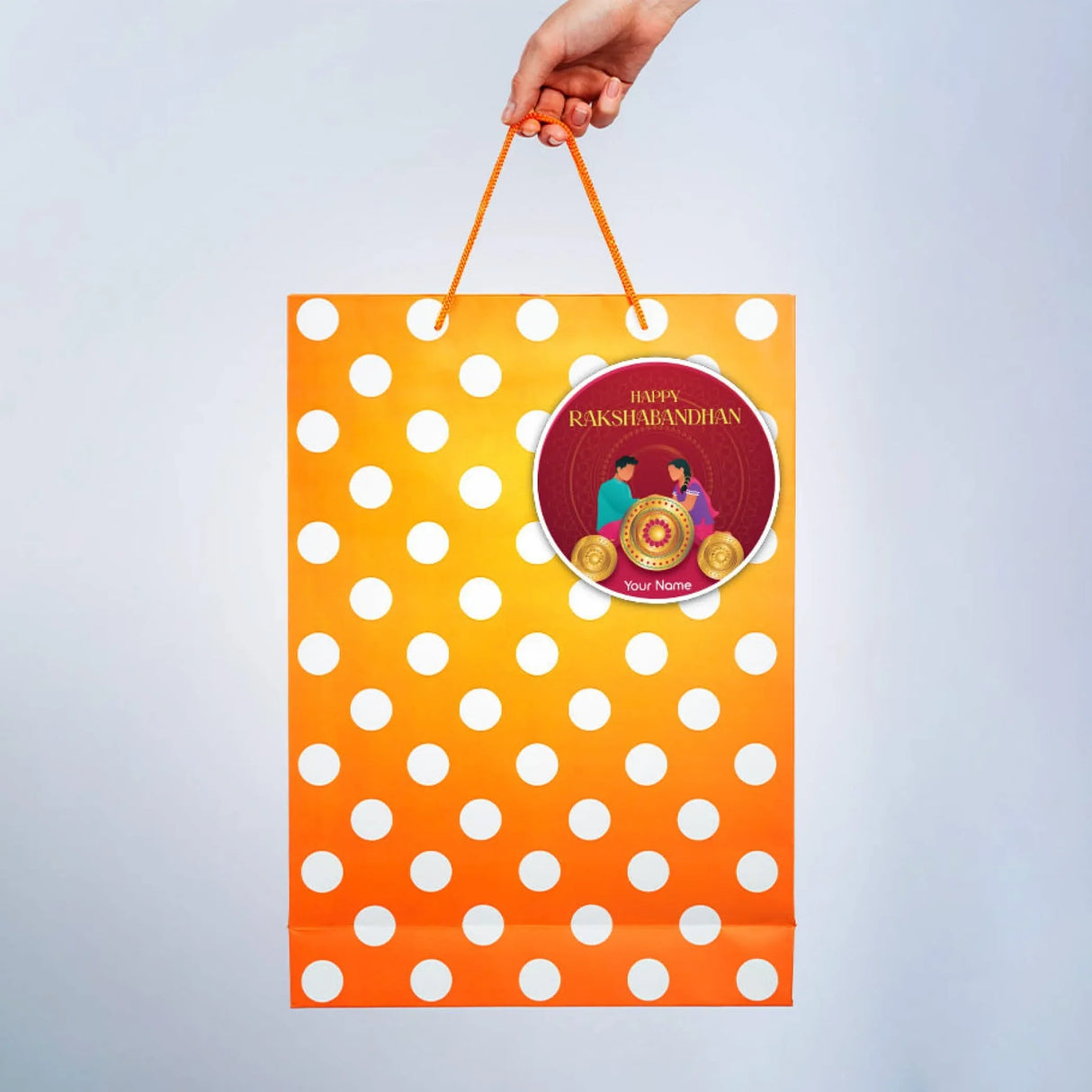 12 Pcs Personalized Custom Name Stickers Labels for Raksha Bandhan Bhai Dooj Customized Stickers for Rakhi Gift Boxes Hindu Festival Siblings Day (2.5 x 2.5 Inches Round) - LoveNspire