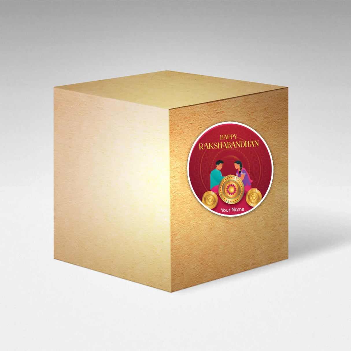 12 Pcs Personalized Custom Name Stickers Labels for Raksha Bandhan Bhai Dooj Customized Stickers for Rakhi Gift Boxes Hindu Festival Siblings Day (2.5 x 2.5 Inches Round) - LoveNspire