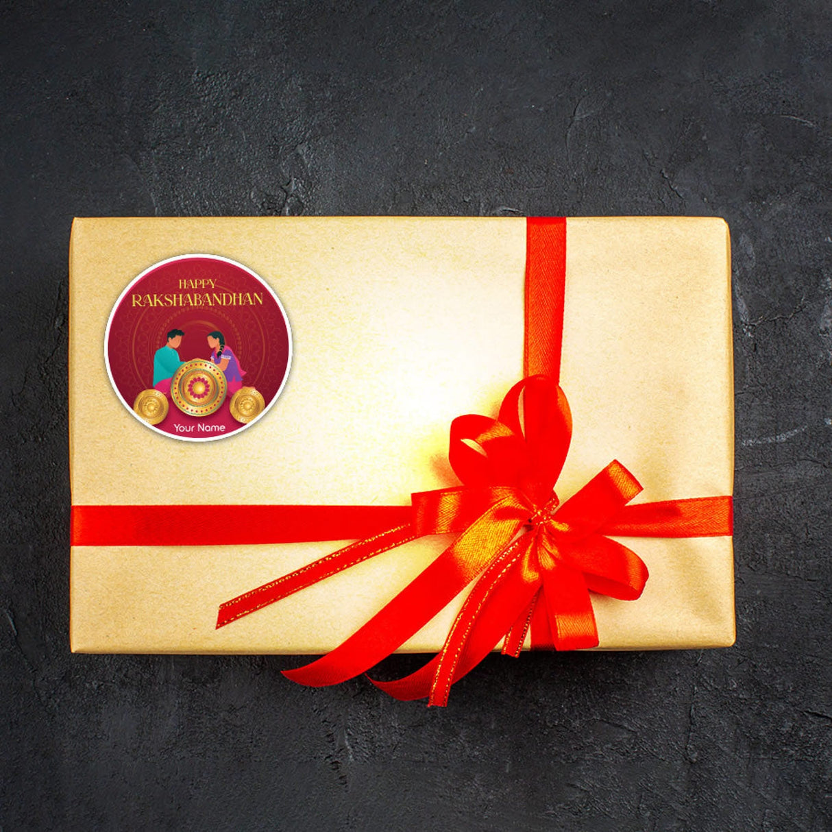 12 Pcs Personalized Custom Name Stickers Labels for Raksha Bandhan Bhai Dooj Customized Stickers for Rakhi Gift Boxes Hindu Festival Siblings Day (2.5 x 2.5 Inches Round) - LoveNspire