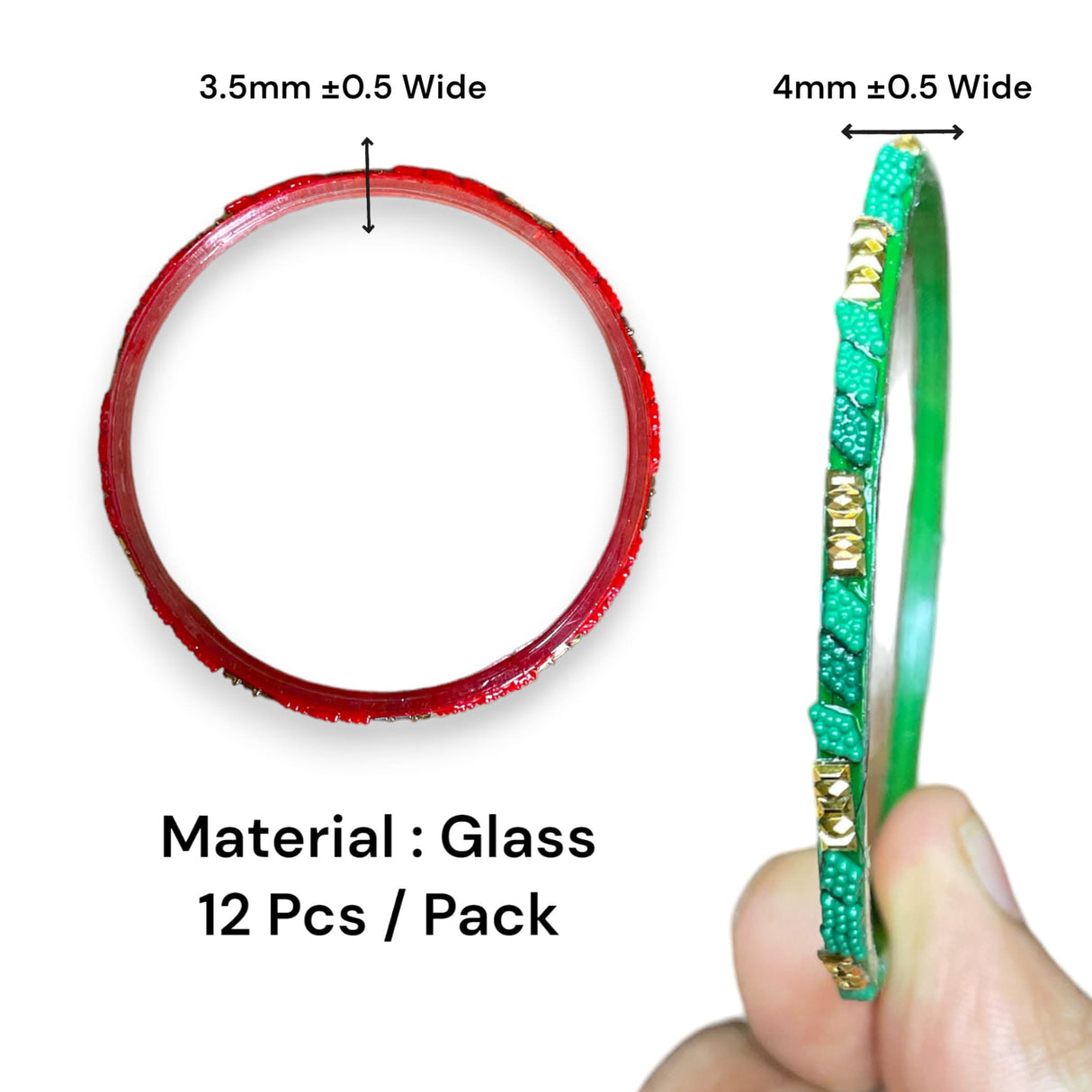 12ct Colorful Bangles, Glass Bangles, Multi Color Bangles, Bangle Set, Bangles, Bridal Bangles, Chudaa Set, Chudiyaa, Handcrafted Bangles, Kangan Sest, Wedding Bangles - LoveNspire