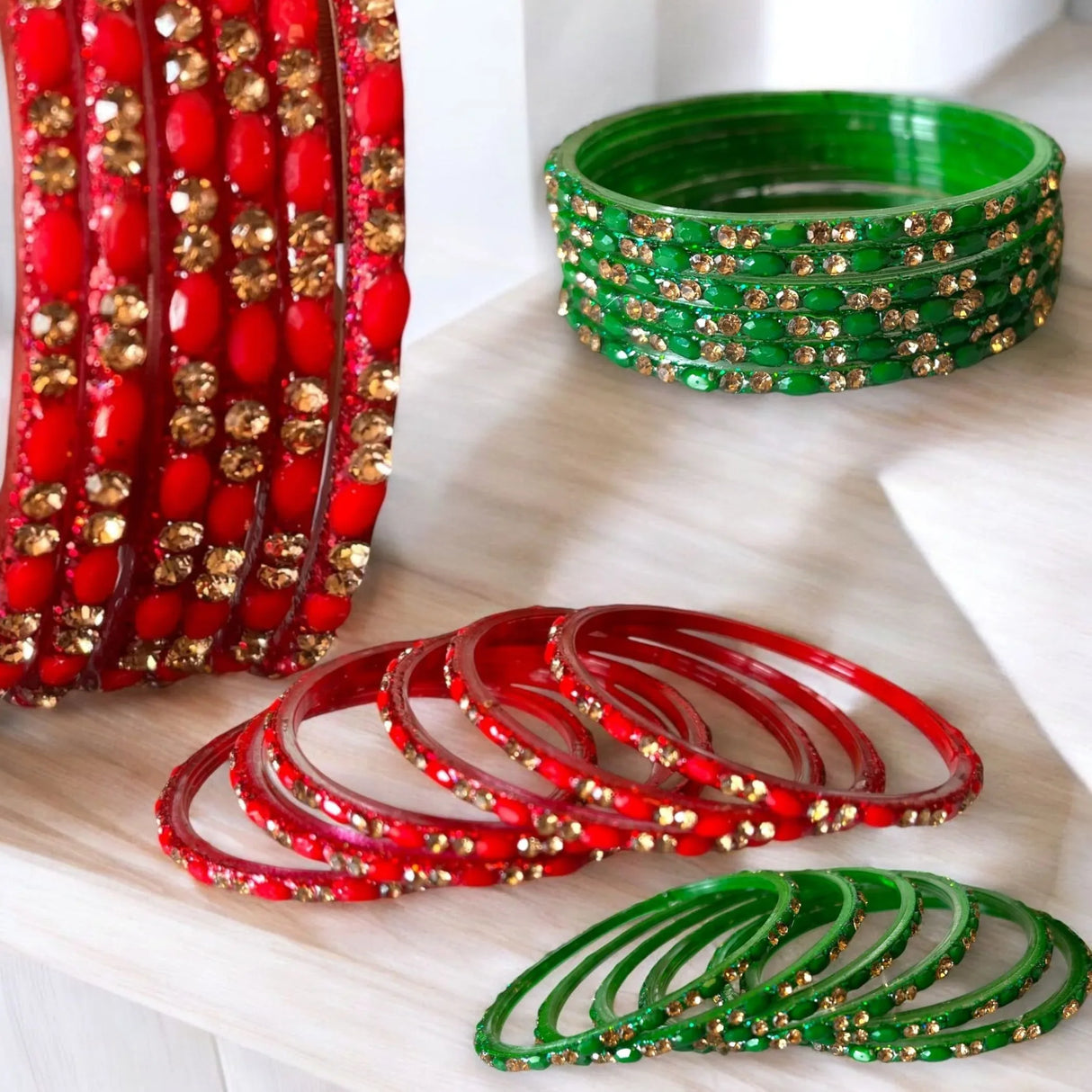 12ct Glass Bangles, Hira Moti, Colorful Bangles, Gifting Bangles, Wedding Bangles, Multi Color Bangles, Bangle Set, Bridal Bangles, Chudaa Set, Chudiyaa, Handcrafted Bangles, Kangan Sest - LoveNspire