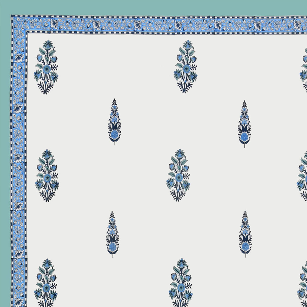 Indian Ethnic Fitted Sheet Set – 150 Thread Count, 100% Cotton, Floral Print, Premium Soft & Breathable Bedding (King, Queen) - LoveNspire