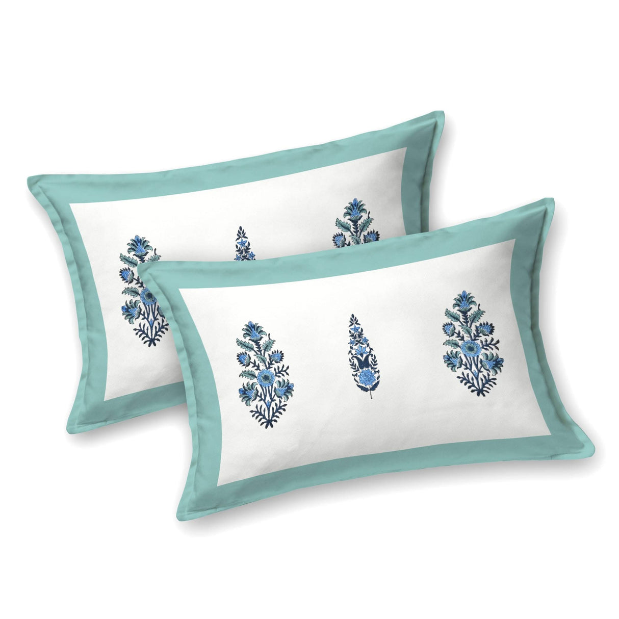 Indian Ethnic Fitted Sheet Set – 150 Thread Count, 100% Cotton, Floral Print, Premium Soft & Breathable Bedding (King, Queen) - LoveNspire