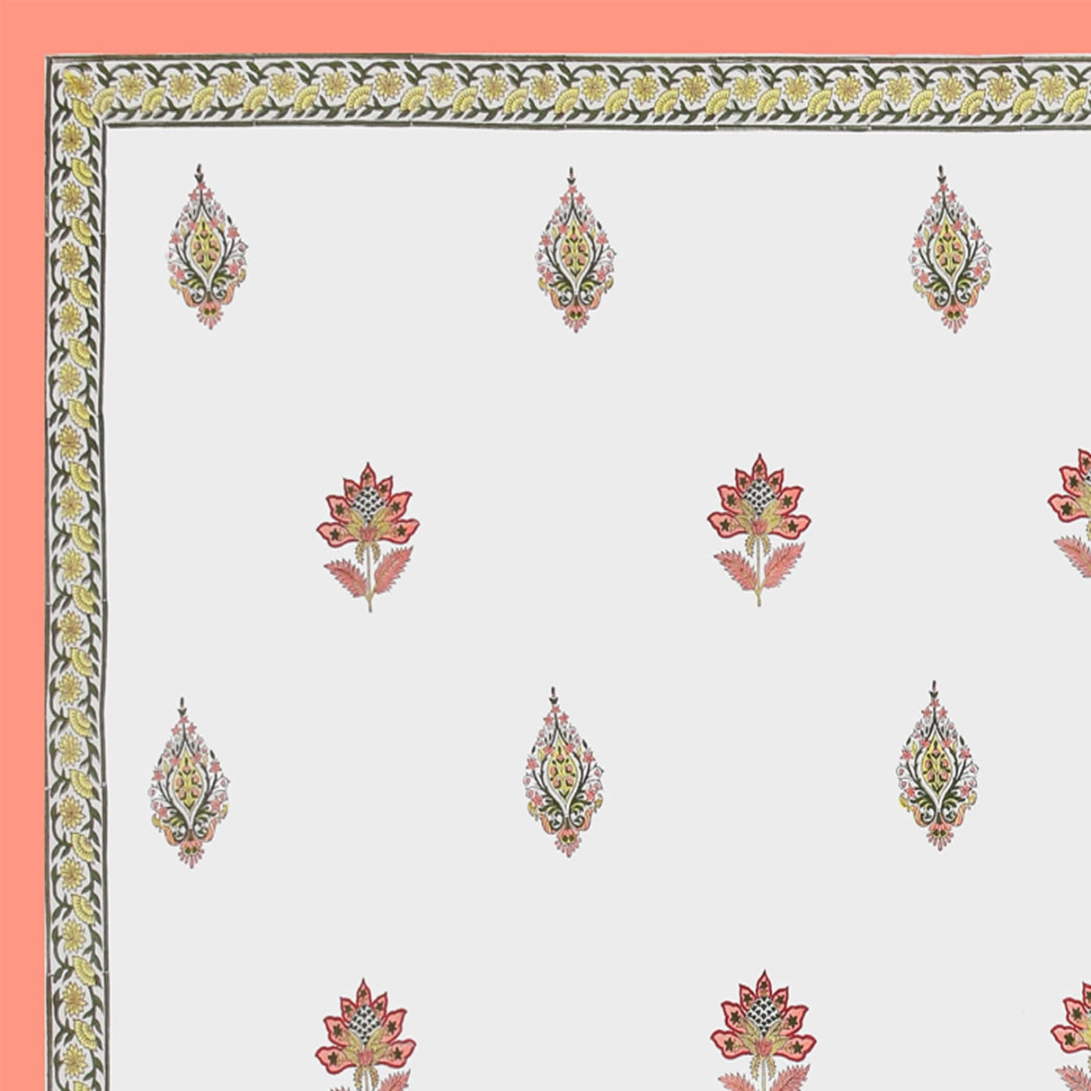 3 Pcs Fitted Sheet Set 150 Thread Count 100% Cotton Floral Printed Indian Ethnic Bedsheets Premium Soft & Breathable Bedding Set Home Decor Sheets (king, Queen) - LoveNspire