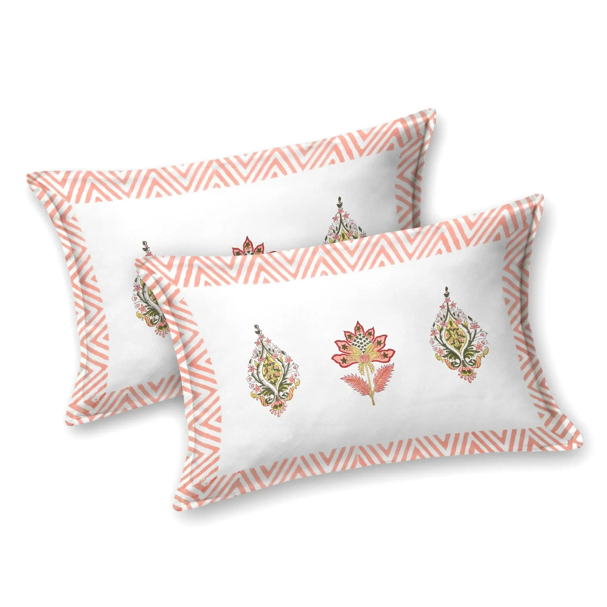 3 Pcs Fitted Sheet Set 150 Thread Count 100% Cotton Floral Printed Indian Ethnic Bedsheets Premium Soft & Breathable Bedding Set Home Decor Sheets (king, Queen) - LoveNspire