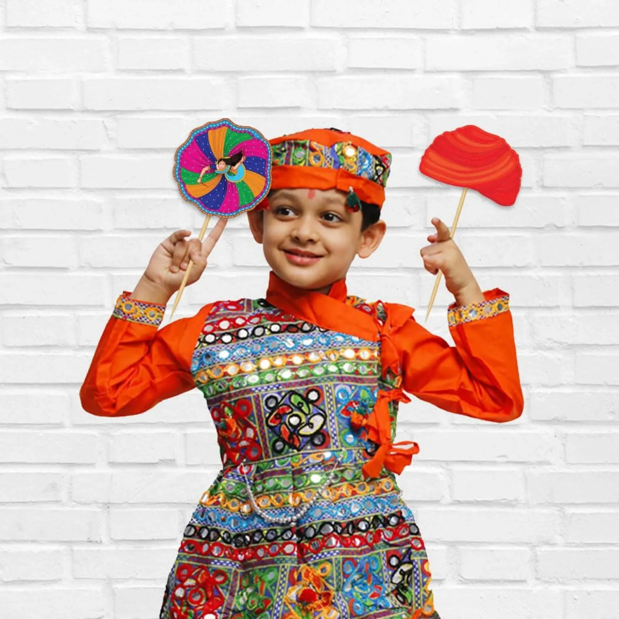 16 Pcs Navratri Garba Night Photo Booth Props Kit Garba Decoration Item Happy Navaratri Hindu Festival Party Favors Decorations Kit for Photoshoot Home Indoor Outdoor Decor - LoveNspire