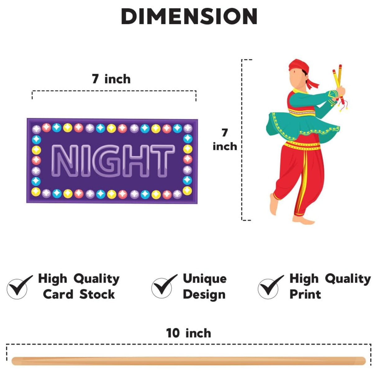 16 Pcs Navratri Garba Night Photo Booth Props Kit Garba Decoration Item Happy Navaratri Hindu Festival Party Favors Decorations Kit for Photoshoot Home Indoor Outdoor Decor - LoveNspire