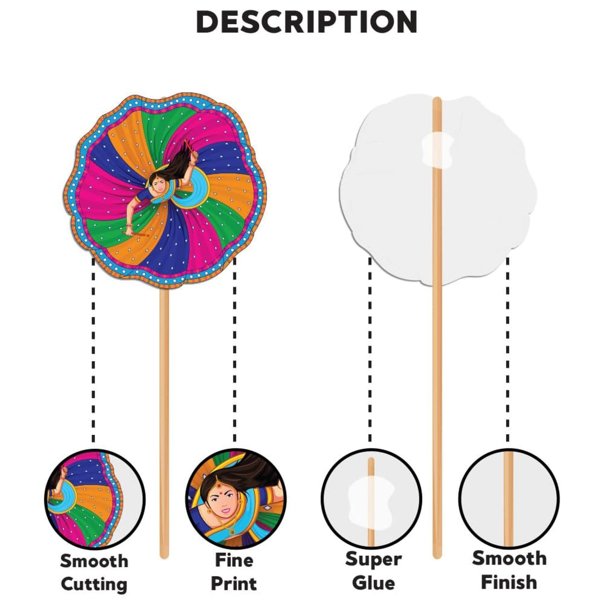 16 Pcs Navratri Garba Night Photo Booth Props Kit Garba Decoration Item Happy Navaratri Hindu Festival Party Favors Decorations Kit for Photoshoot Home Indoor Outdoor Decor - LoveNspire